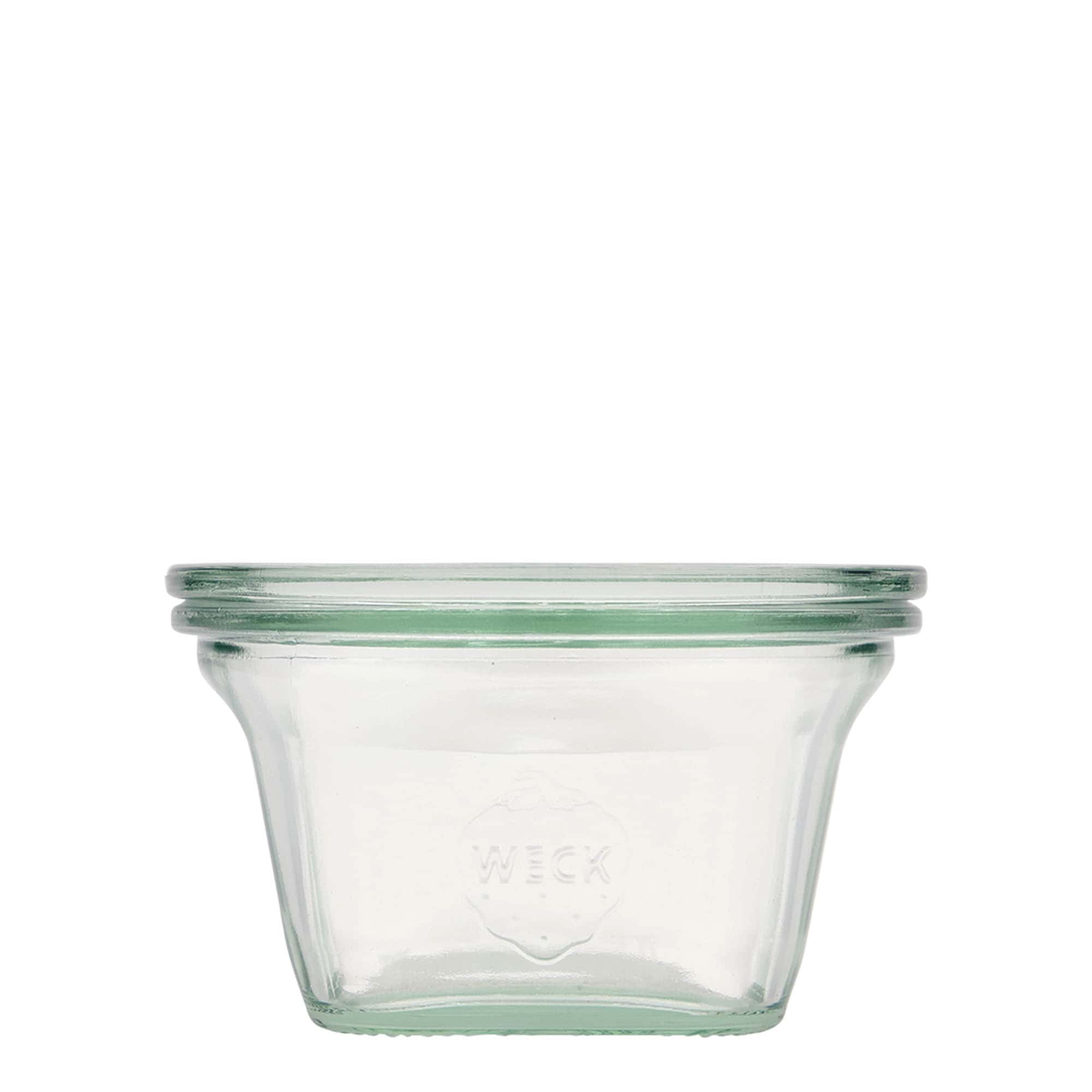 290 ml WECK-Quadroglass, firkantet, åpning: rund kant 290 ml WECK-Quadroglass, firkantet, åpning: rund kant