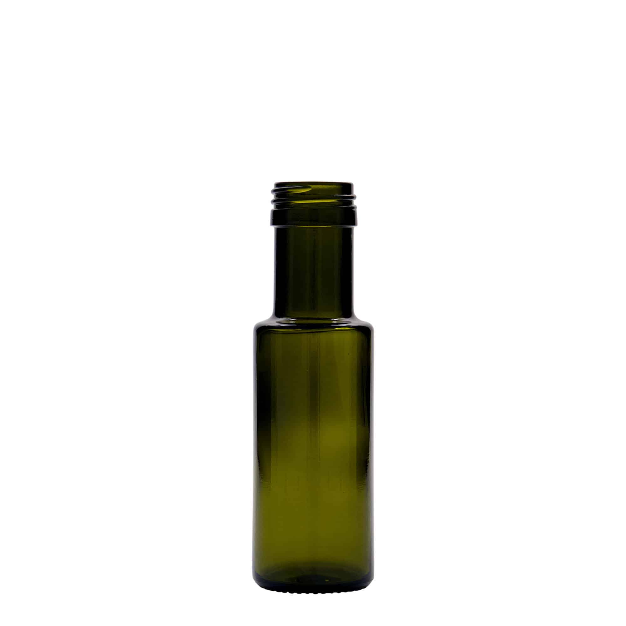 100 ml glassflaske 'Dorica', antikkgrønn, åpning: PP 31,5