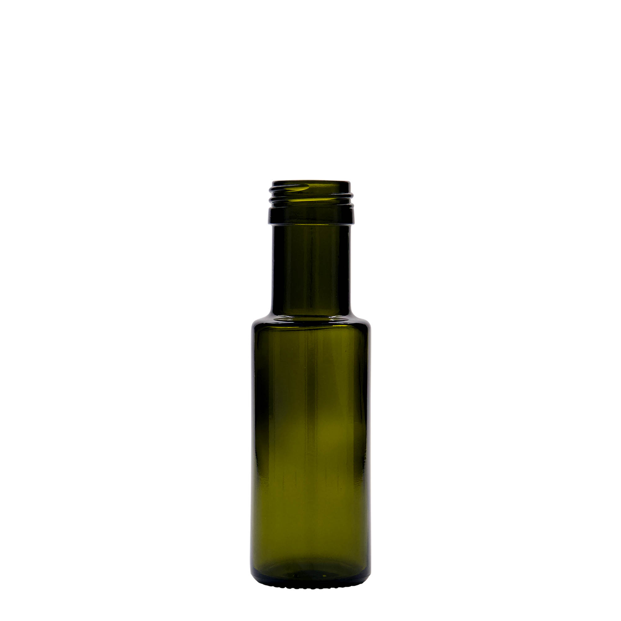 100 ml glassflaske 'Dorica', antikkgrønn, åpning: PP 31,5