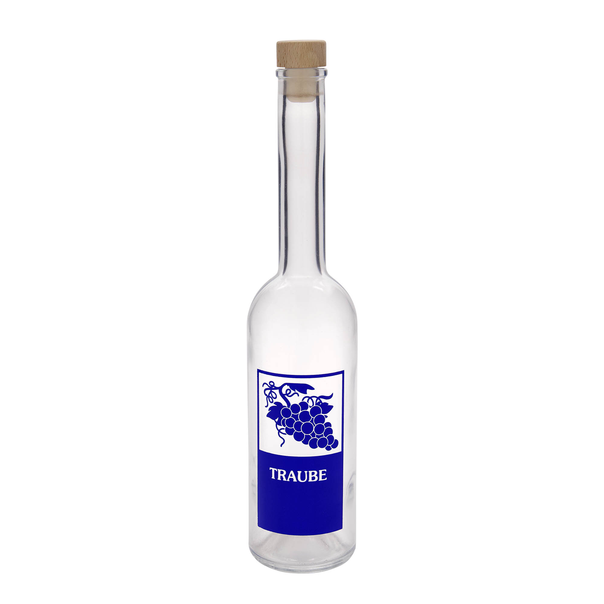 500 ml glassflaske 'Opera', motiv: drue, åpning: kork