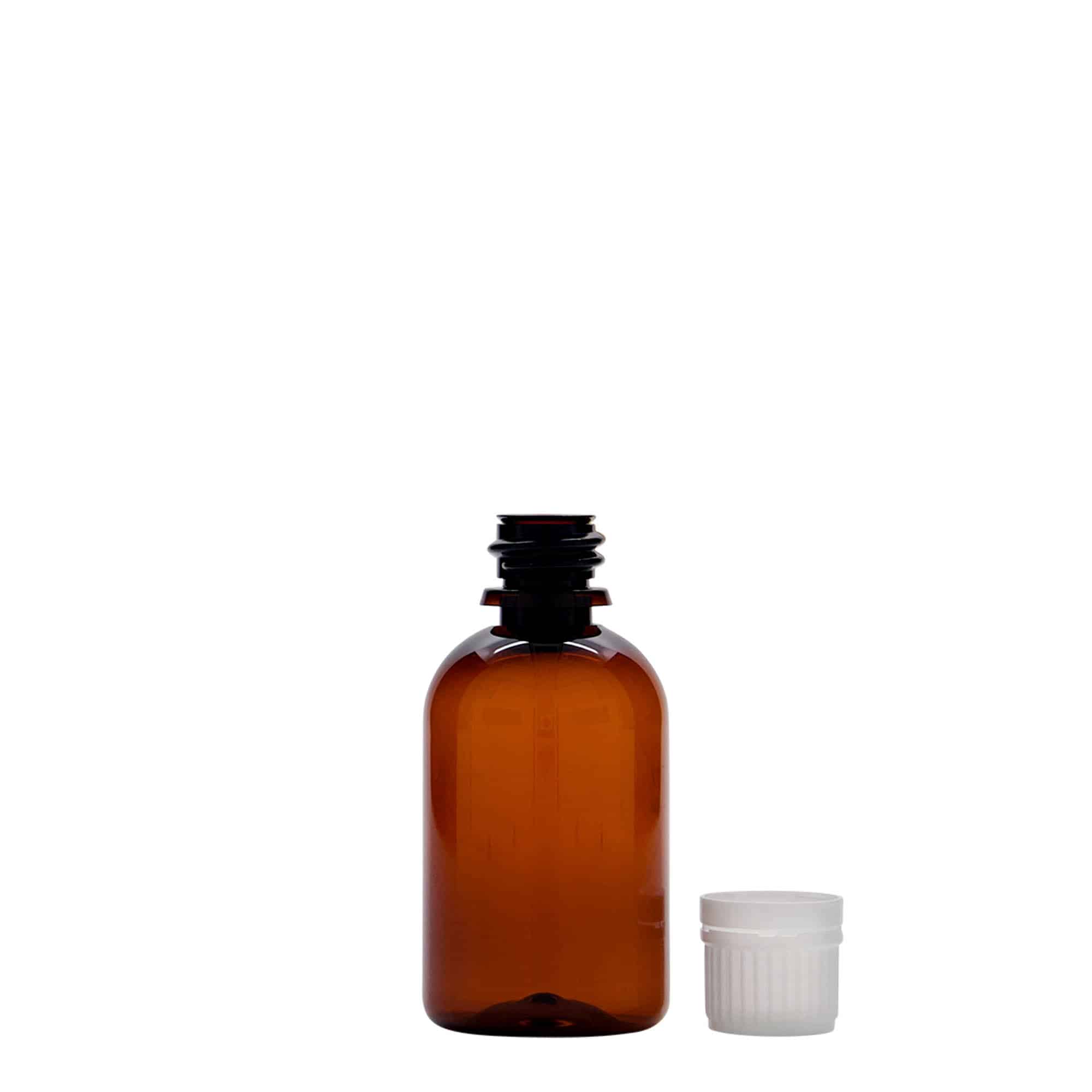 50 ml PET-medisinflaske "Easy Living", brun, plast, åpning: DIN 18