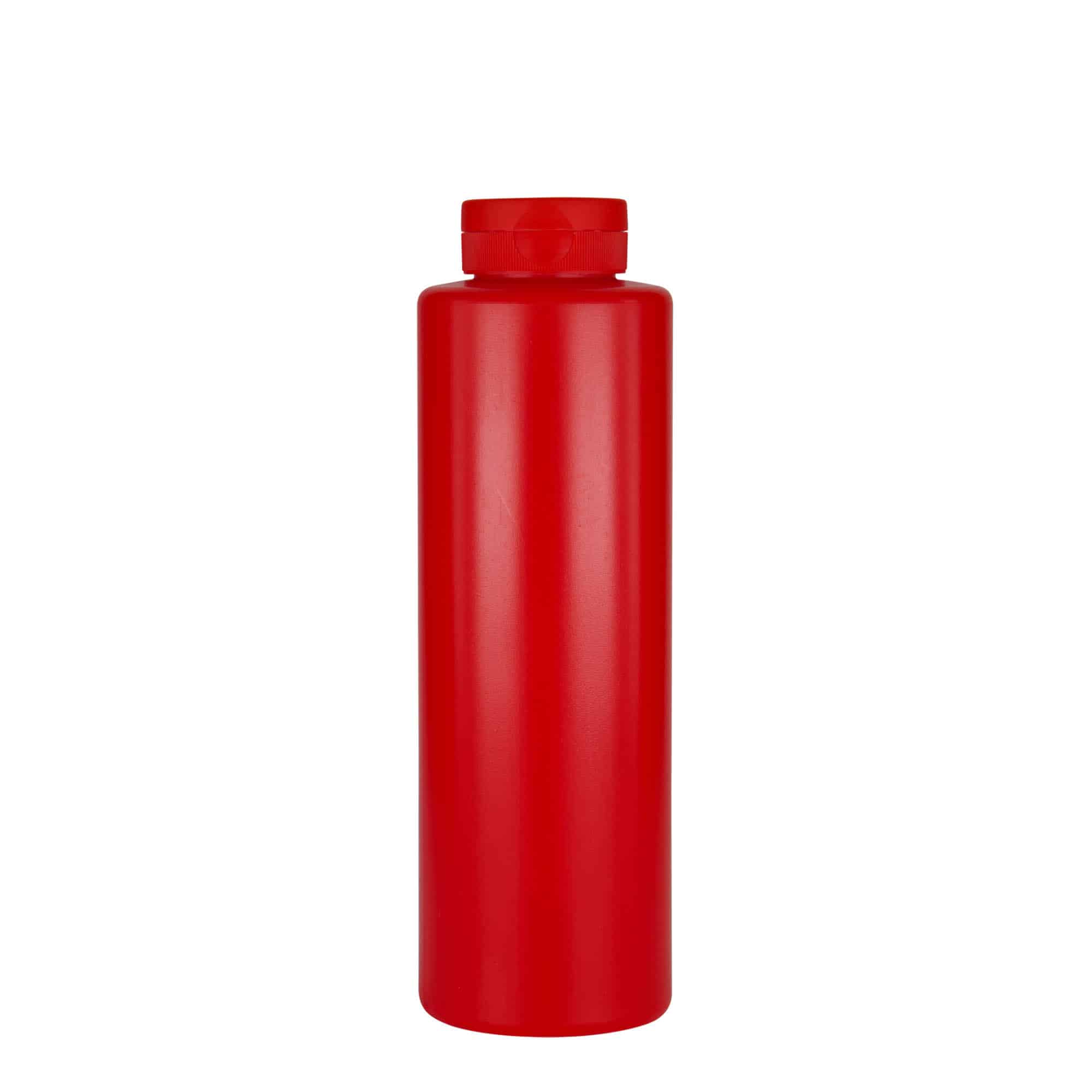 500 ml sausflaske, LDPE-plast, rød, åpning: GPI 38/400