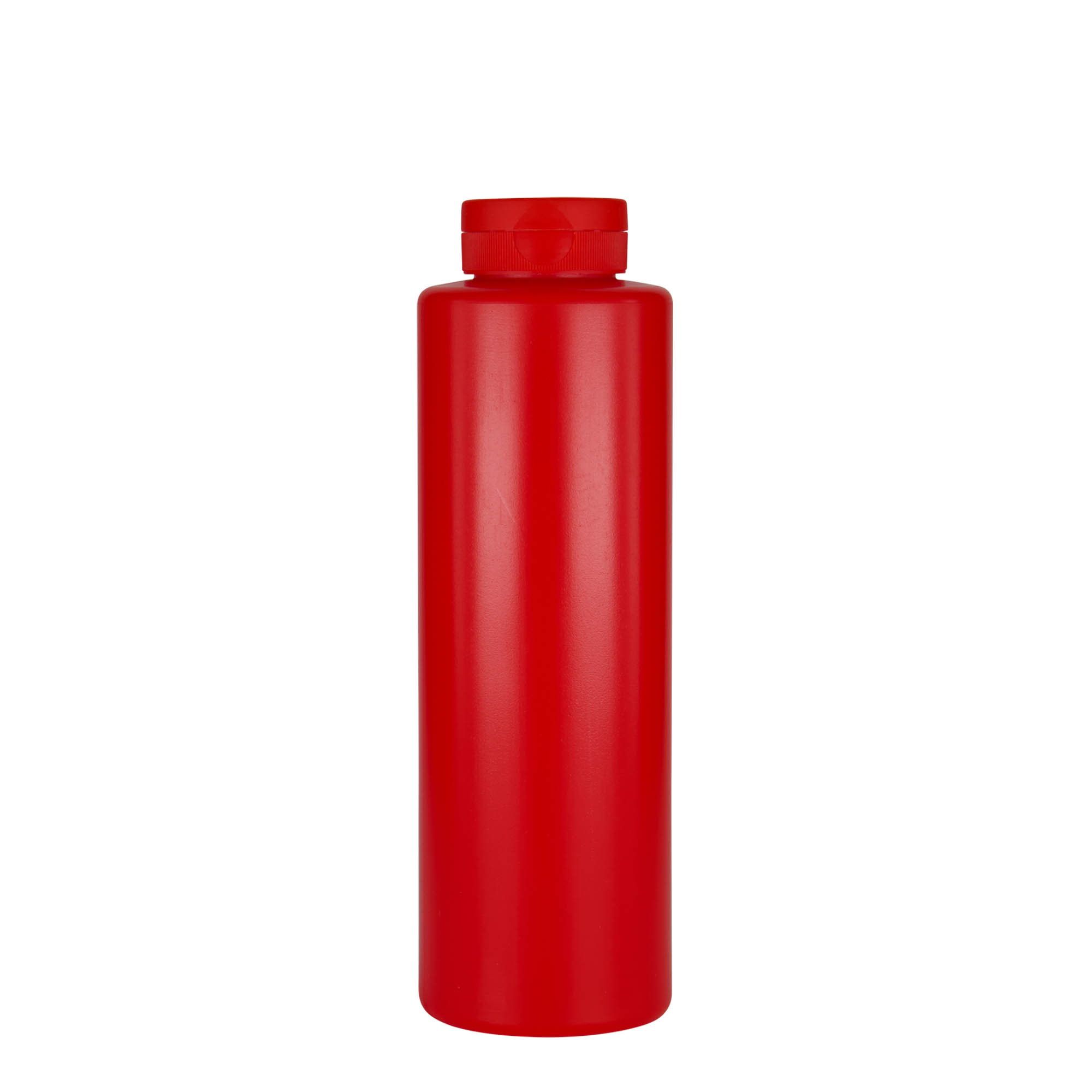 500 ml sausflaske, LDPE-plast, rød, åpning: 38/400