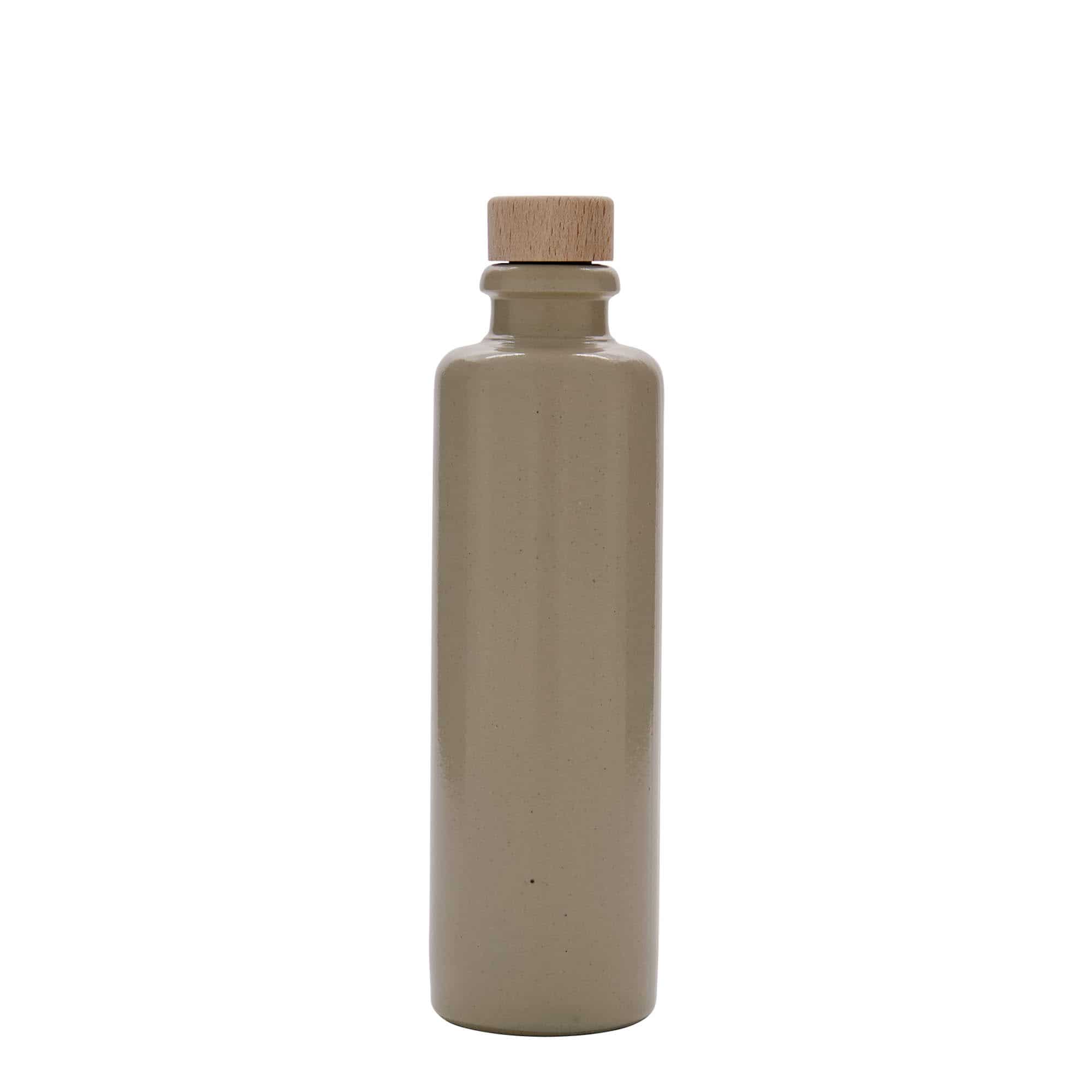 200 ml leirkrus, steintøy, beige, åpning: Kork