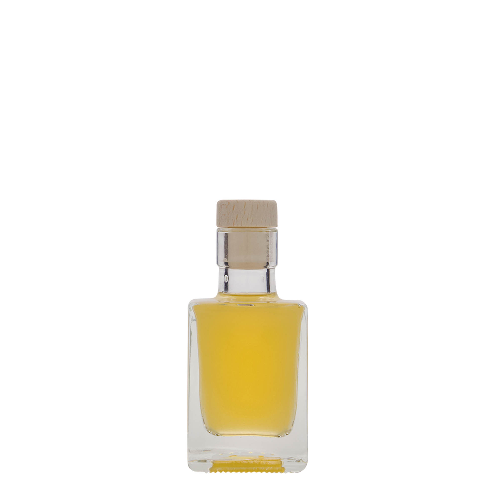 50 ml glassflaske 'Cube', firkantet, åpning: kork 50 ml glassflaske 'Cube', firkantet, åpning: kork