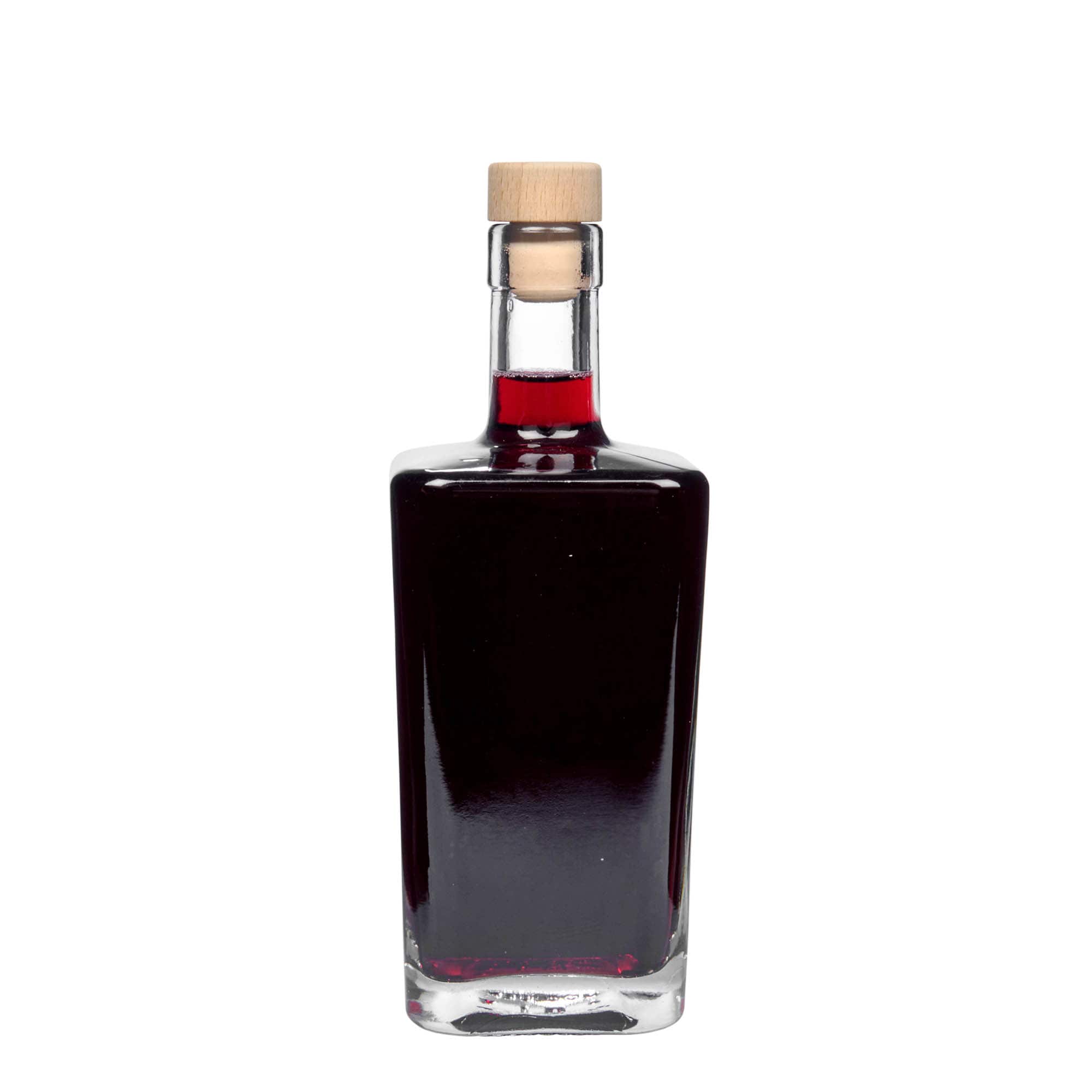 500 ml glassflaske "Noel", kvadratisk, åpning: Kork