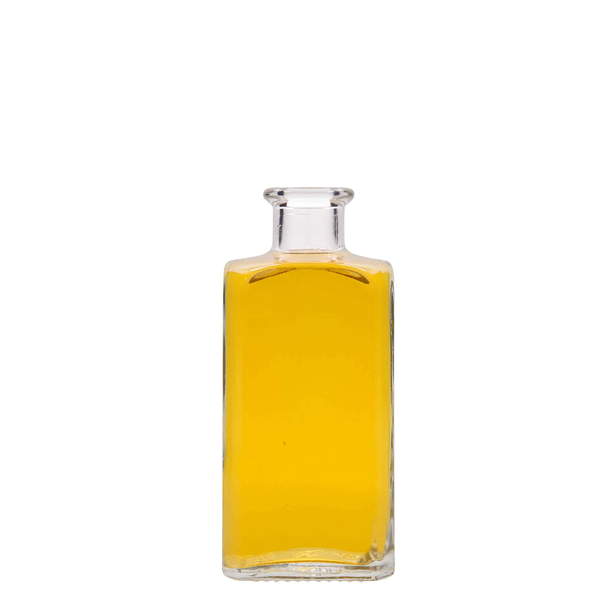 250 ml glassflaske Apotheker Carré, firkantet, åpning: kork