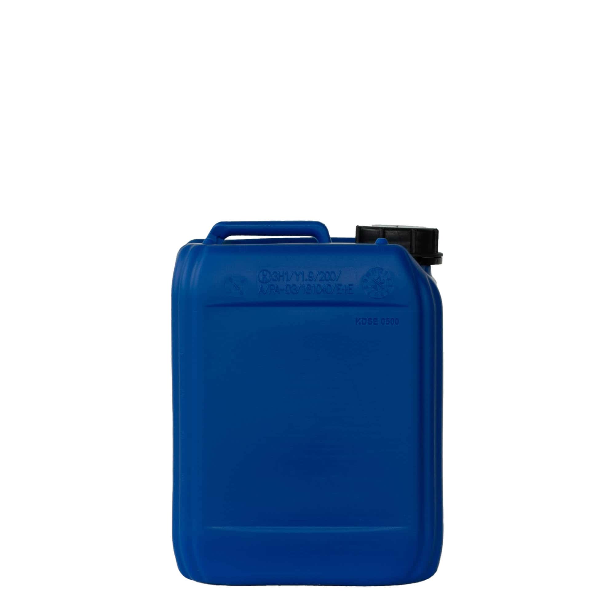 5 l Beholder, firkantet, HDPE-plast, blå, åpning: ND 55