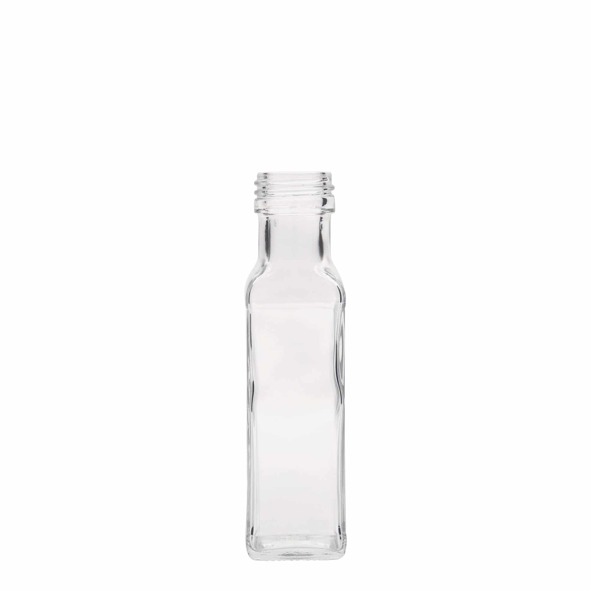100 ml glassflaske "Marasca", kvadratisk, åpning: PP 31,5 100 ml glassflaske "Marasca", kvadratisk, åpning: PP 31,5