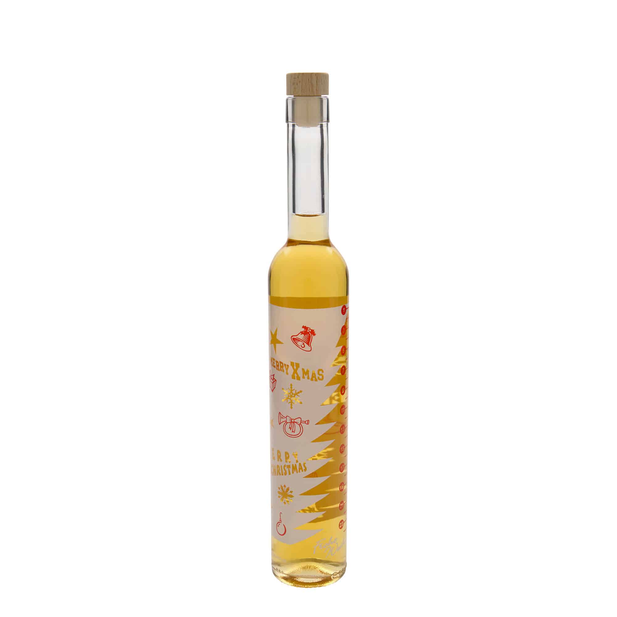 500 ml glassflaske Maximo trykket "Adventskalender", åpning: Kork
