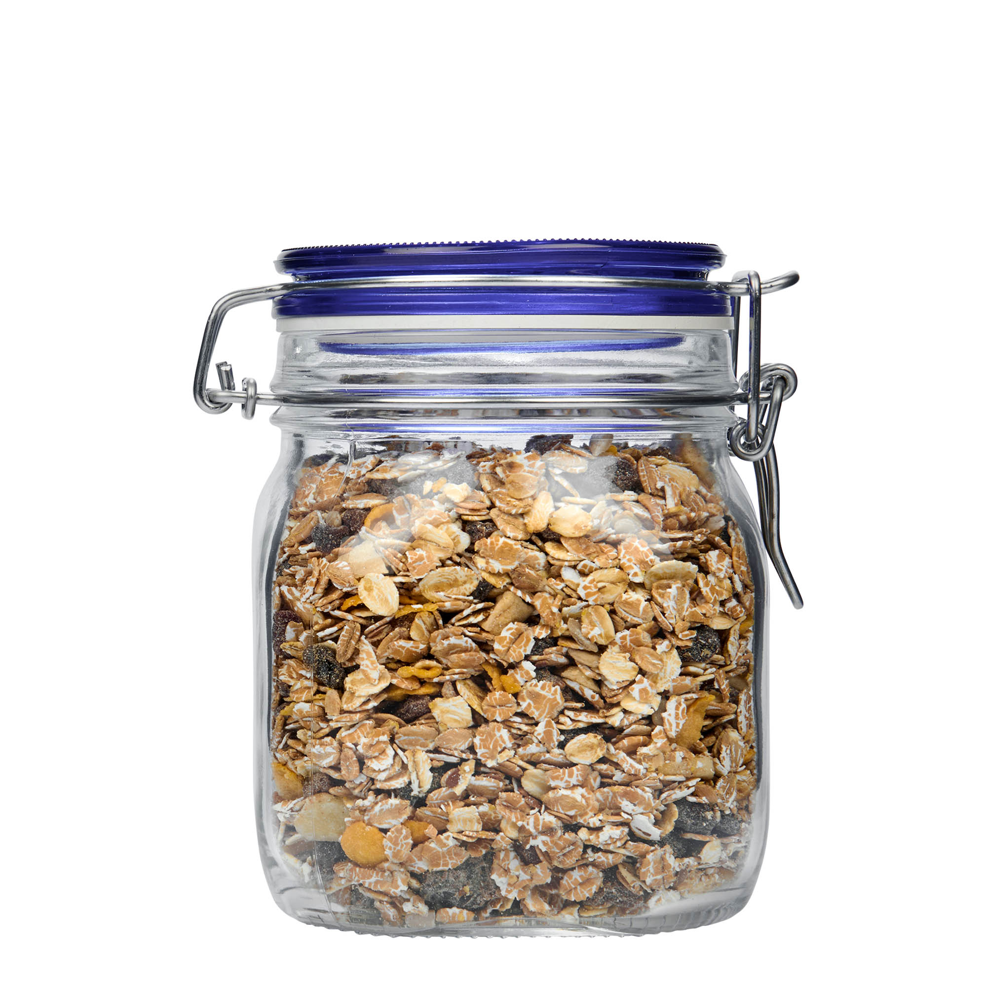 750 ml trådhettelokkglass 'Fido' blått lokk, firkantet, åpning: trådhettelås 750 ml trådhettelokkglass 'Fido' blått lokk, firkantet, åpning: trådhettelås