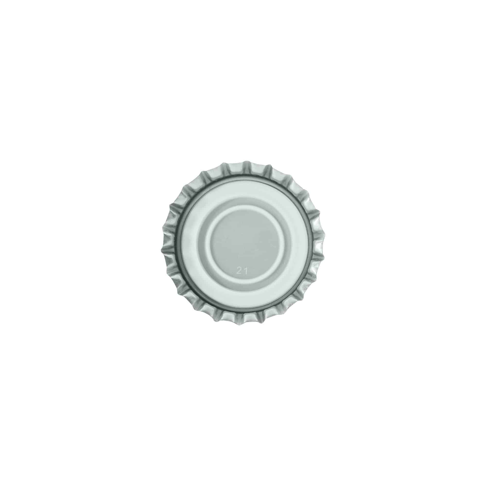 Kronkork 29 mm, metall, sølv