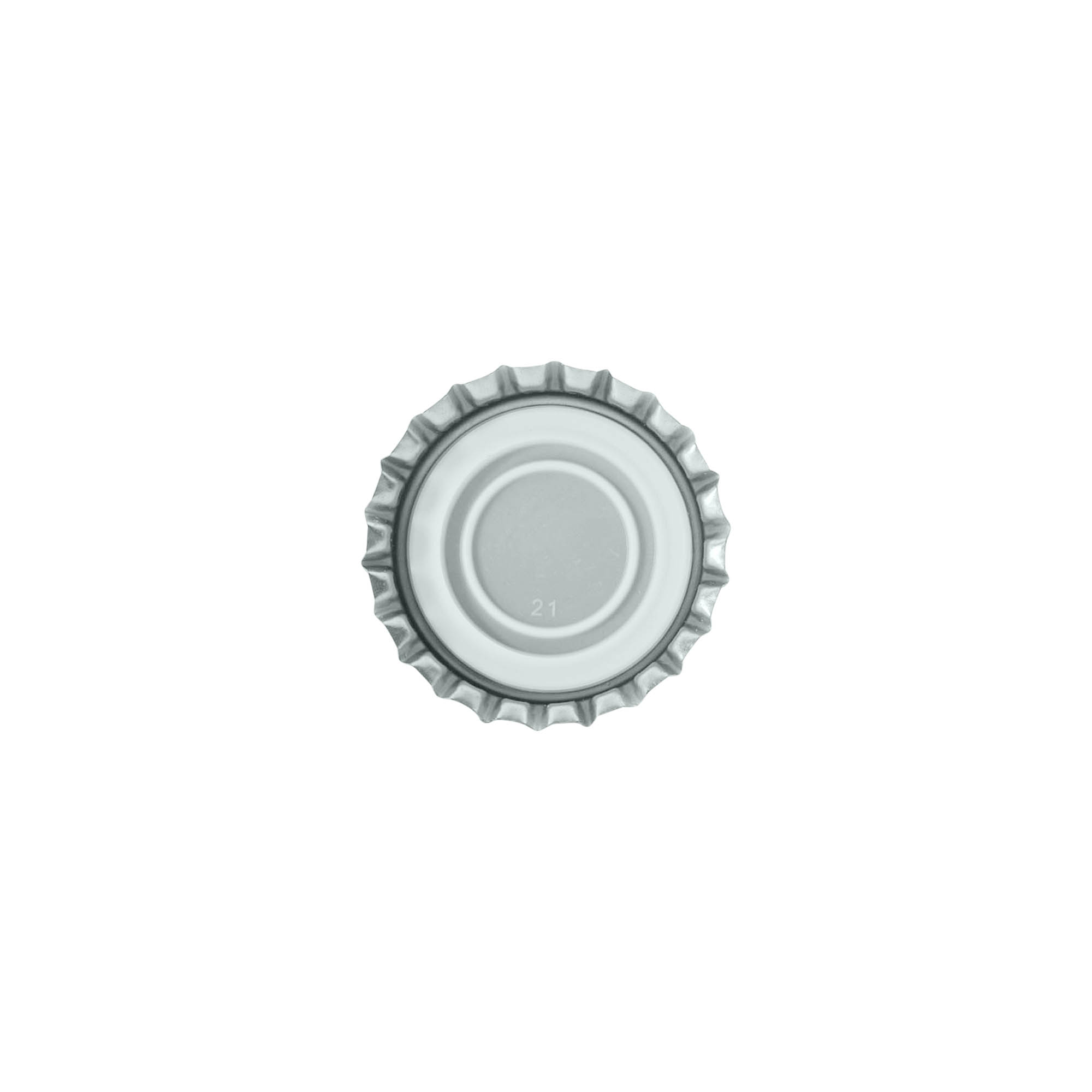 Kronkork 29 mm, metall, sølv Kronkork 29 mm, metall, sølv