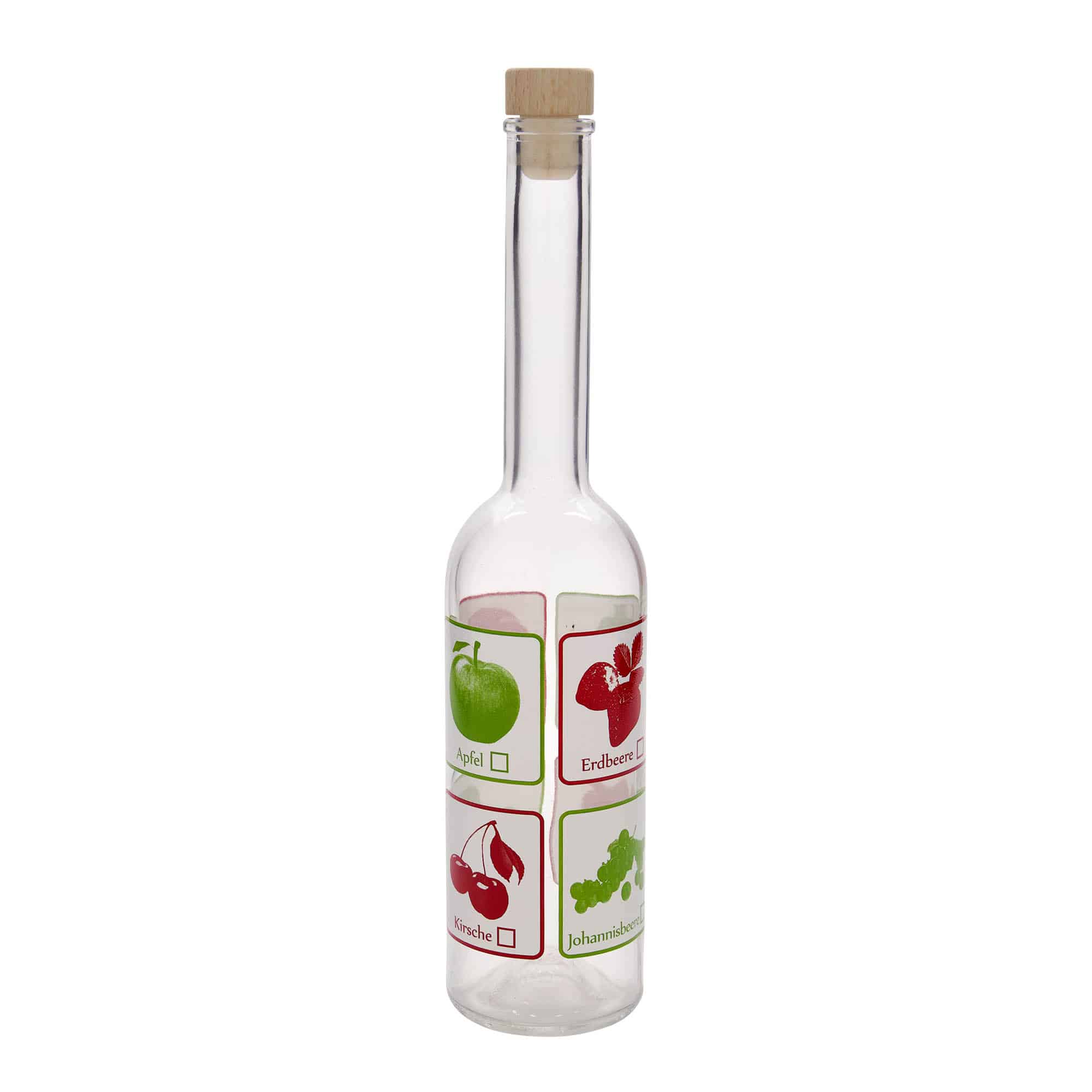 500 ml glassflaske "Opera", motiv: Frukt, åpning: Kork