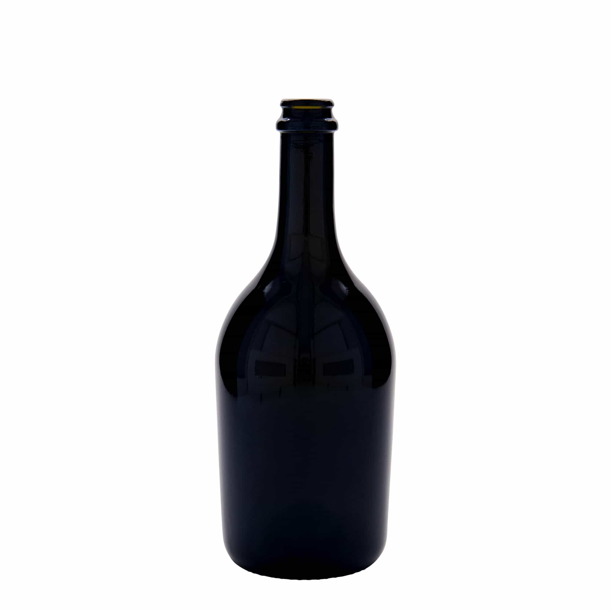 750 ml øl-/champagneflaske "Butterfly", glass, antikkgrønn, åpning: Kronlokk 750 ml øl-/champagneflaske "Butterfly", glass, antikkgrønn, åpning: Kronlokk
