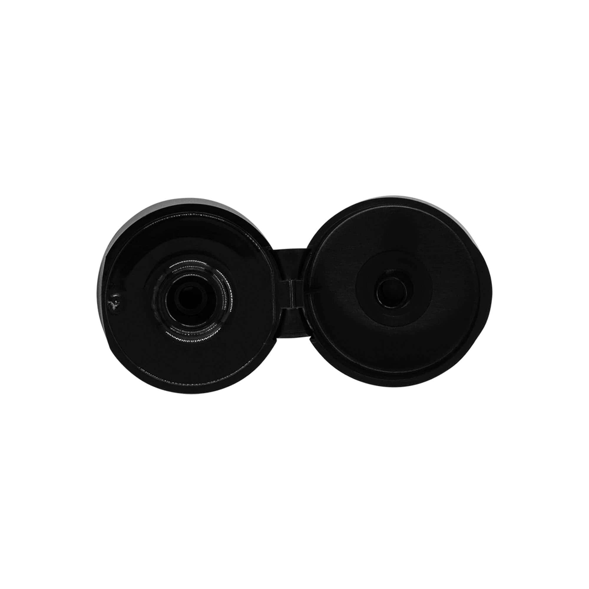 Skrukork med hengsel, PP-plast, svart, for åpning: 24/410 Skrukork med hengsel, PP-plast, svart, for åpning: 24/410