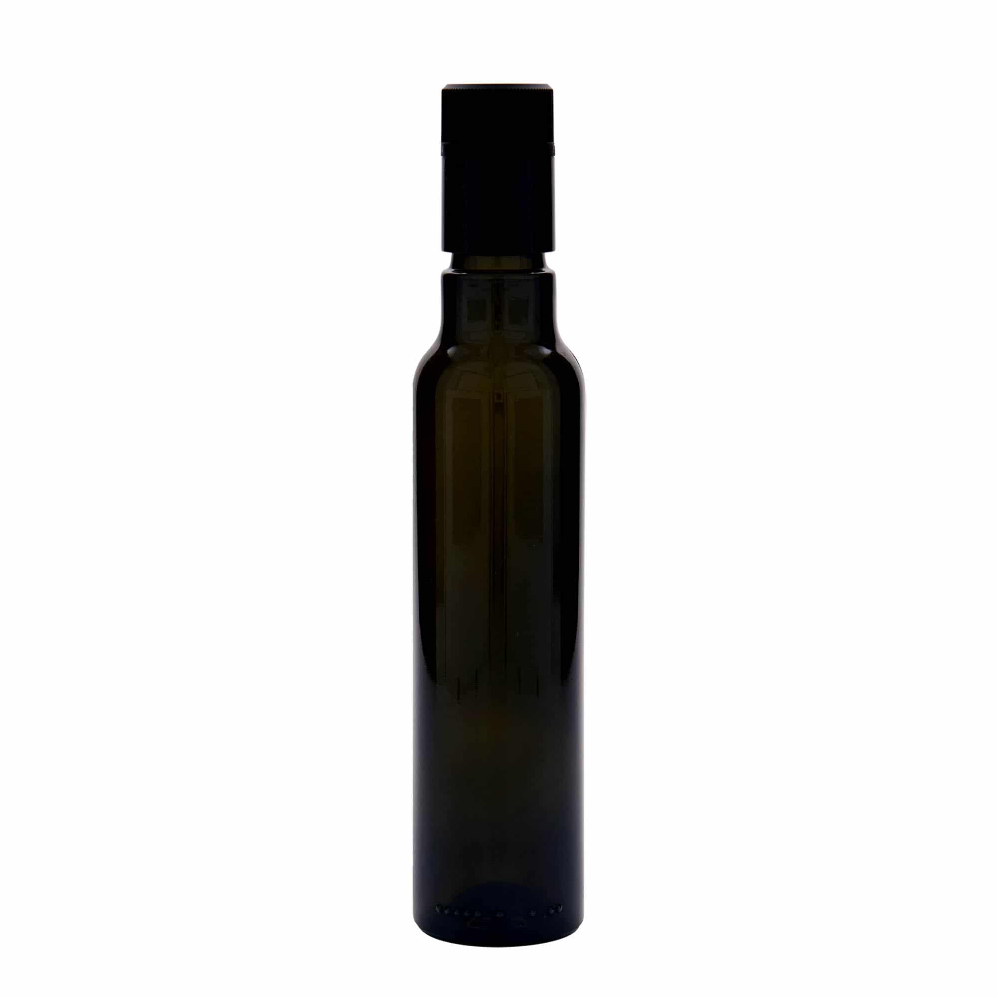 250 ml eddik-/oljeflaske "Willy New", glass, antikkgrønn, åpning: DOP