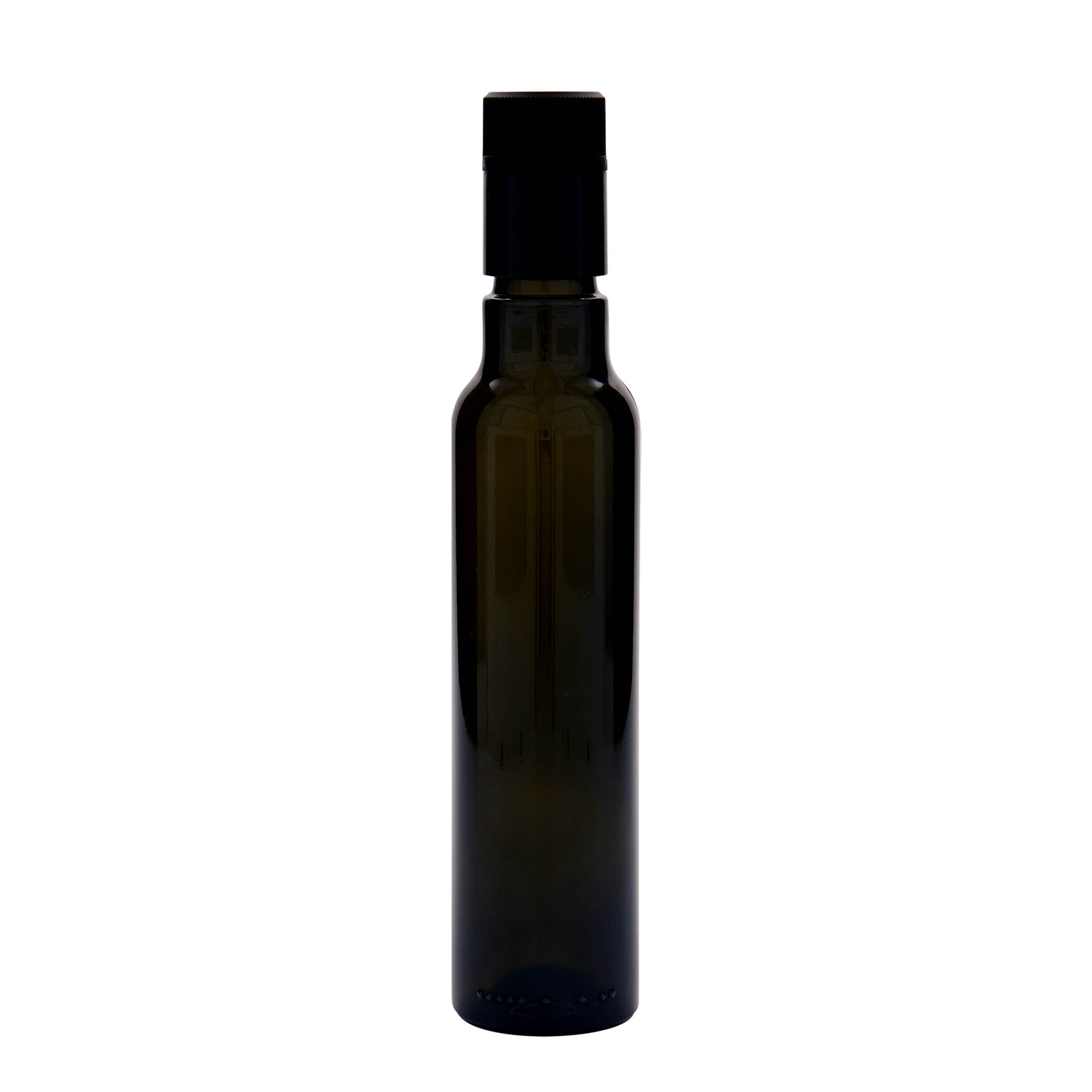 250 ml eddik-/oljeflaske 'Willy New', glass, antikkgrønn, åpning: DOP