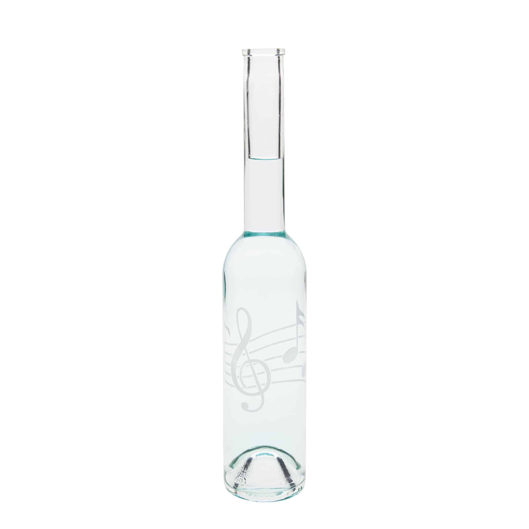 350 ml glassflaske 'Opera', motiv: musiknoter, åpning: kork