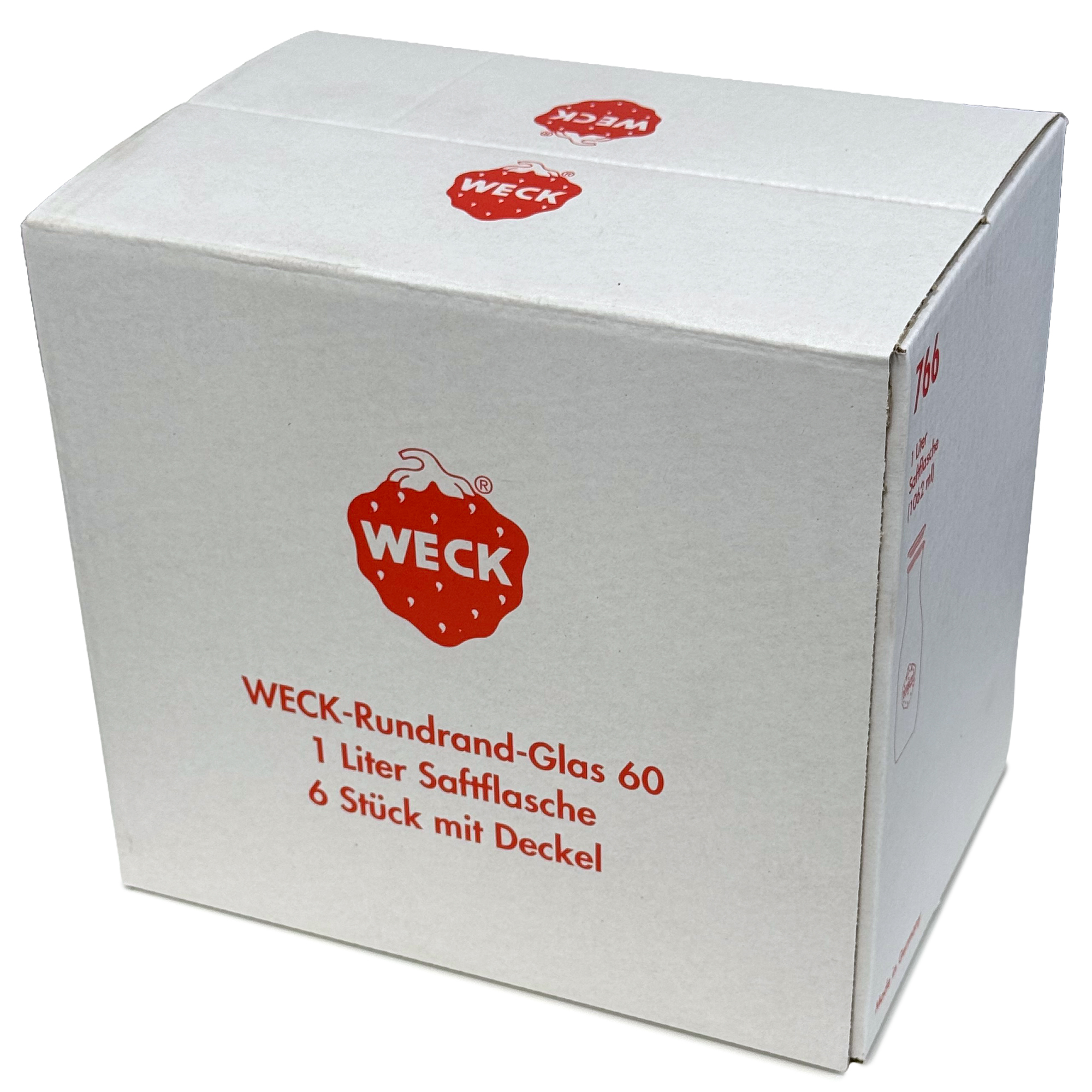 6x 1000 ml WECK-saftflaske med glasslokk RR 60