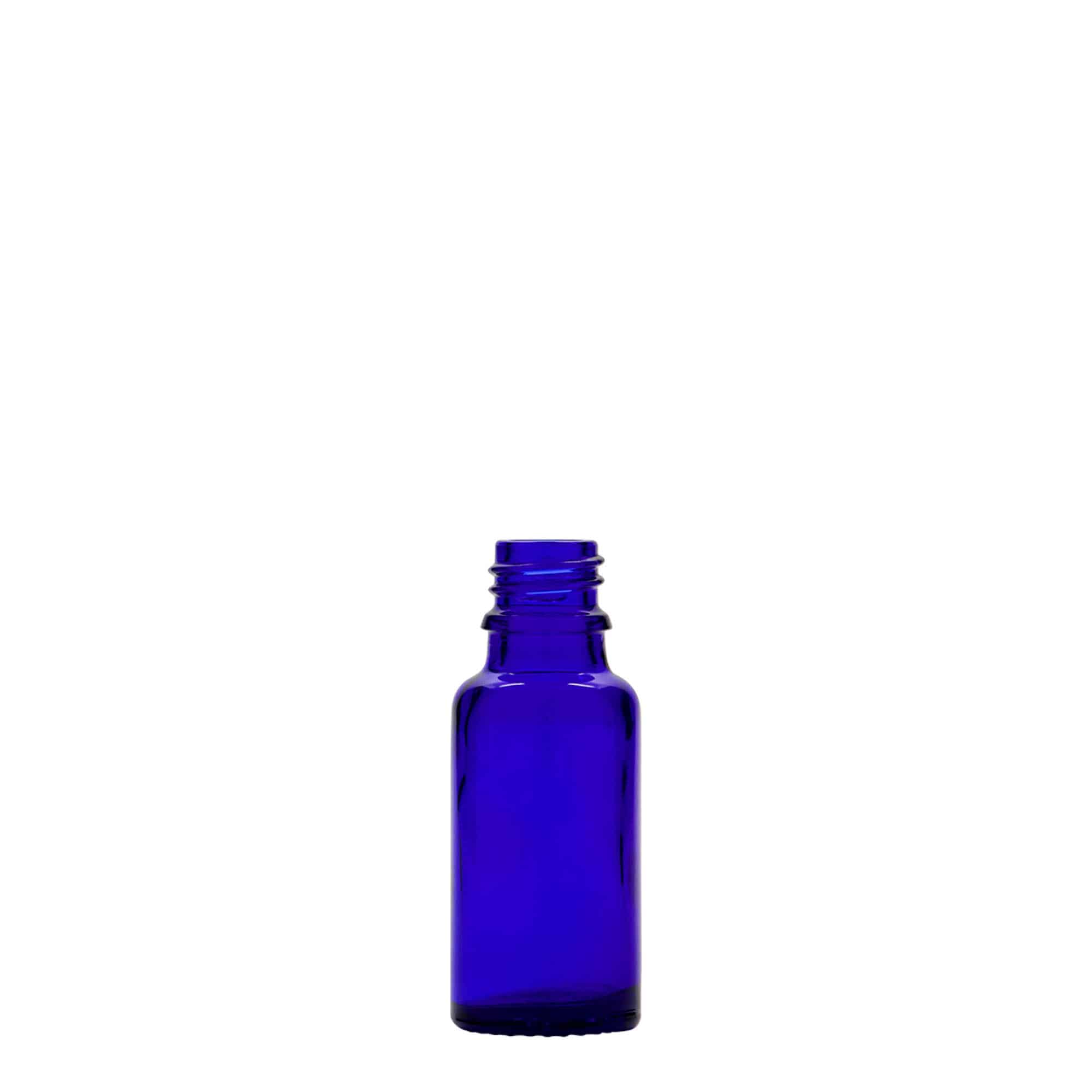 20 ml medisinflaske, glass, kongeblå, åpning: DIN 18 20 ml medisinflaske, glass, kongeblå, åpning: DIN 18