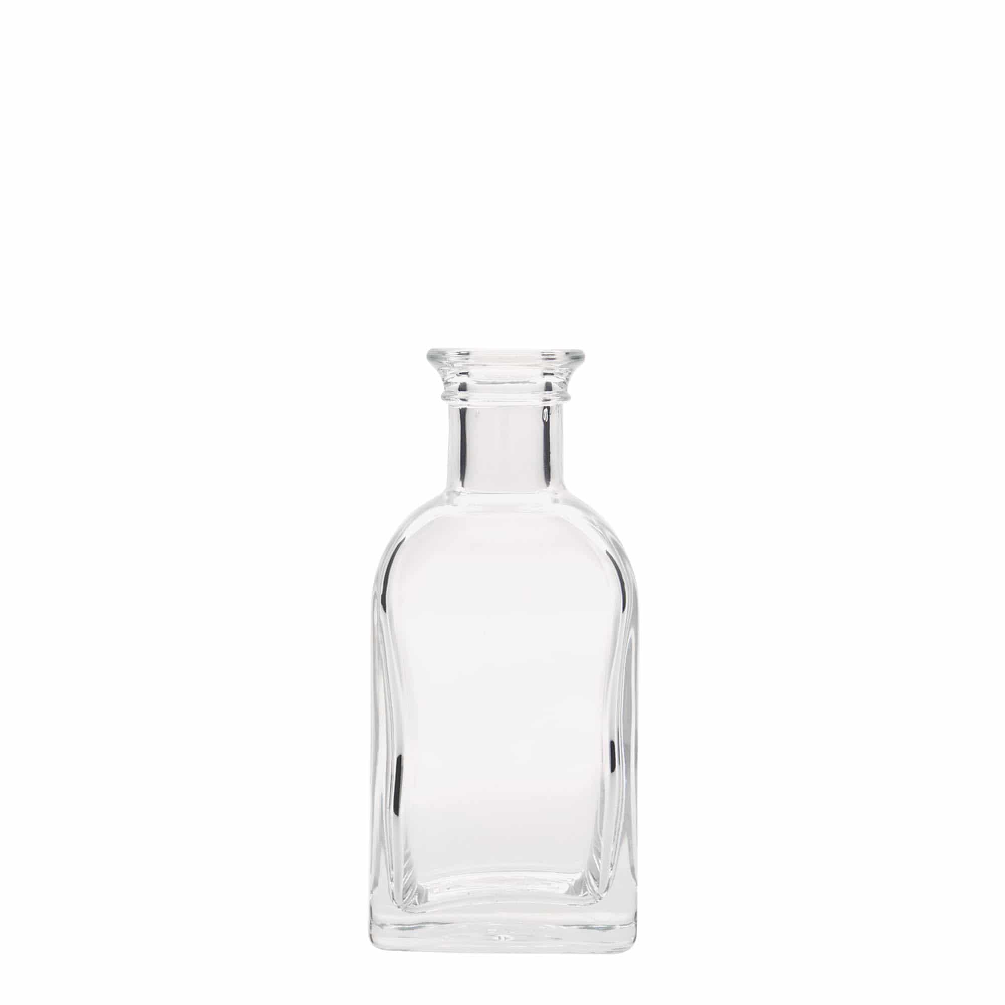 100 ml glassflaske Apoteker Carré, firkantet, åpning: kork