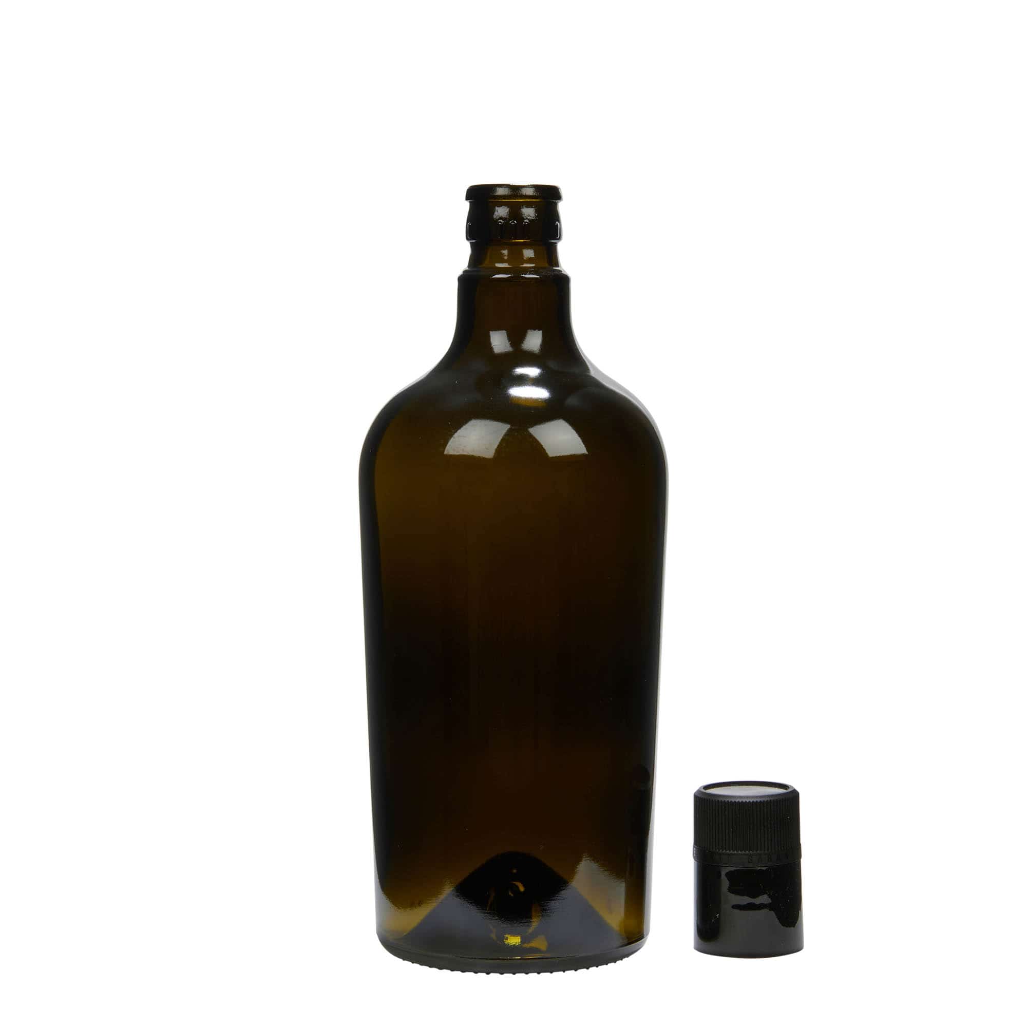 750 ml eddik-/oljeflaske "Oleum", glass, antikkgrønn, åpning: DOP