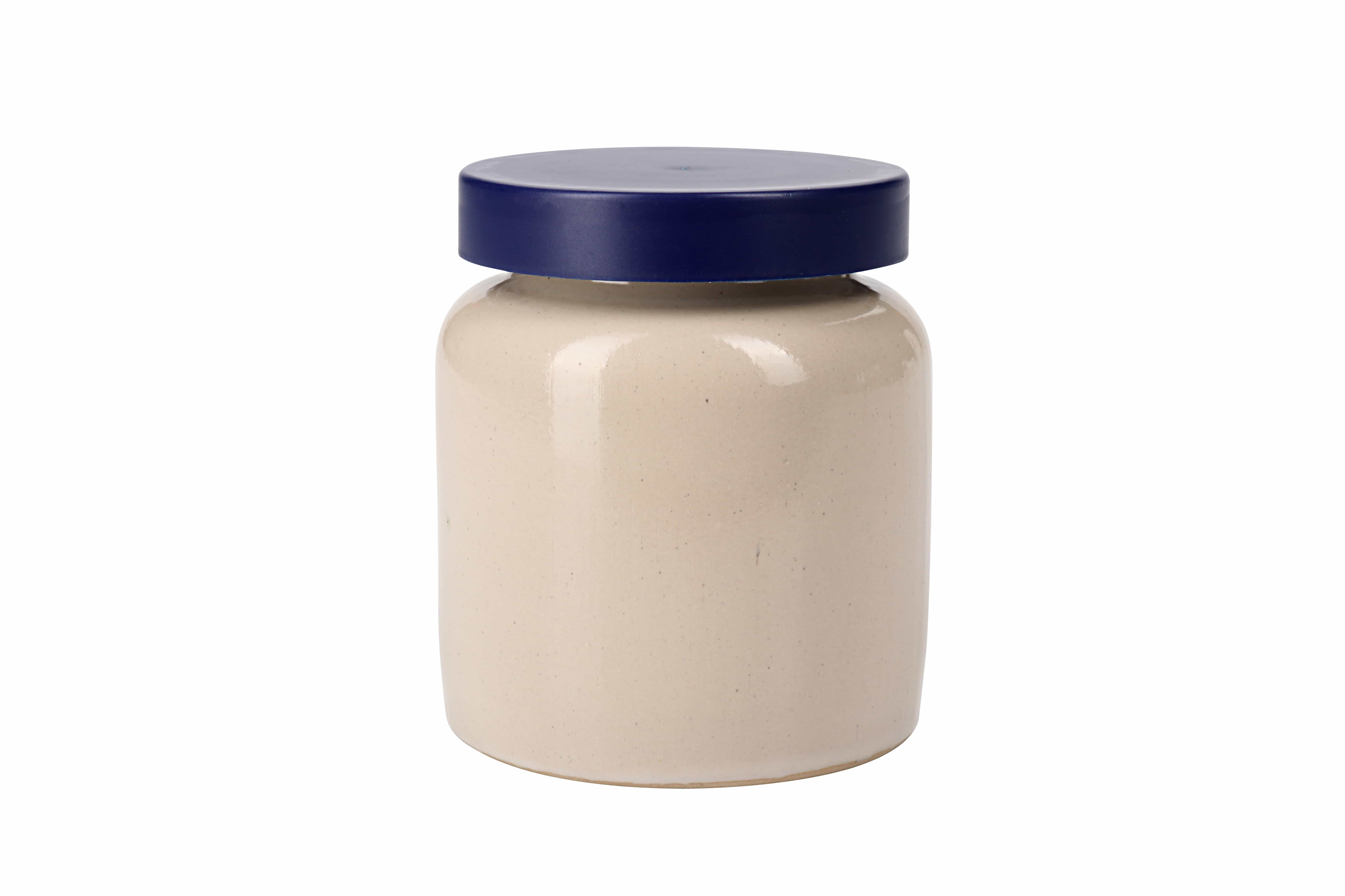 270 ml steingodsgryte, keramikk, beige, åpning: påleggsdeksel
