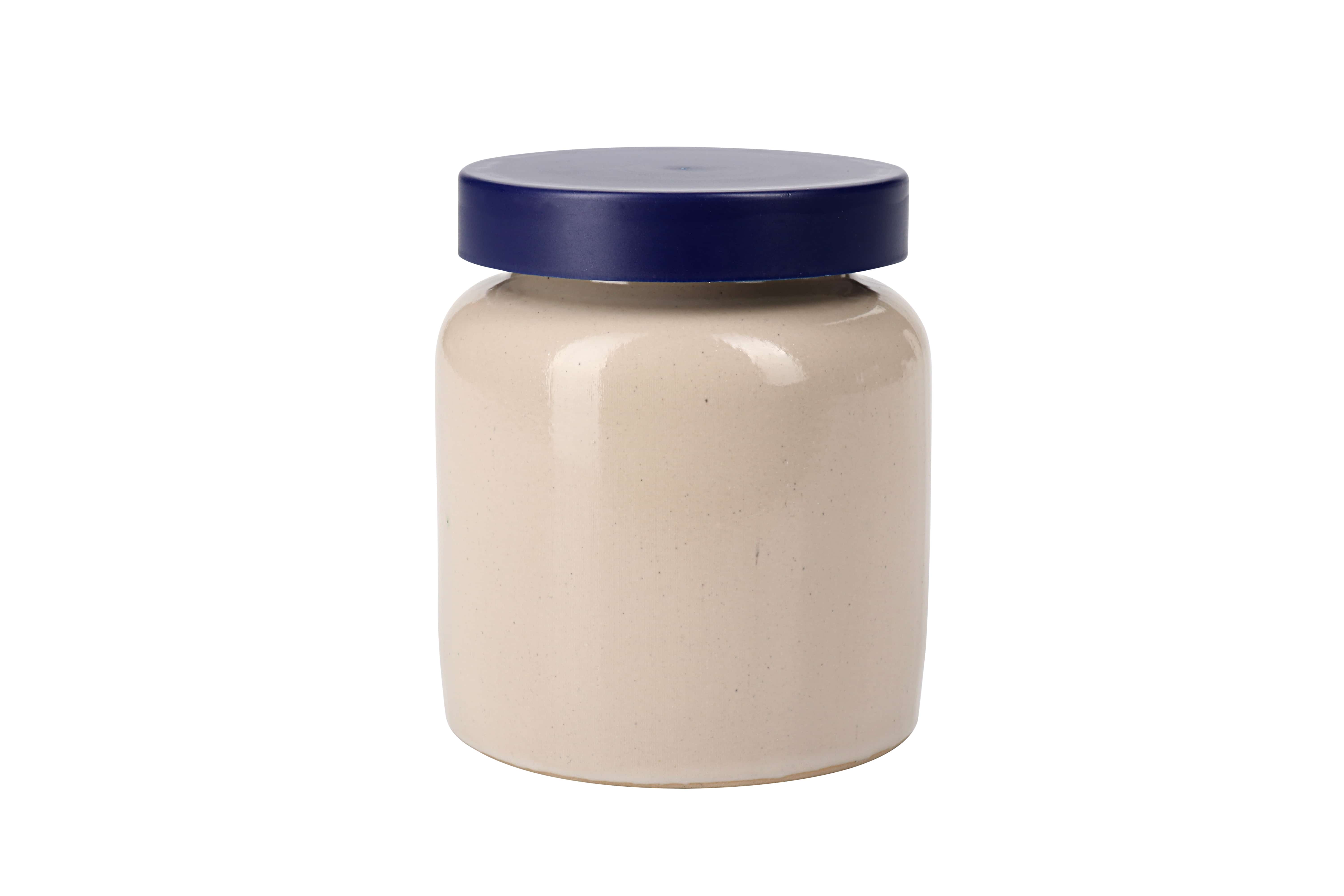 270 ml steingodsgryte, keramikk, beige, åpning: påleggsdeksel