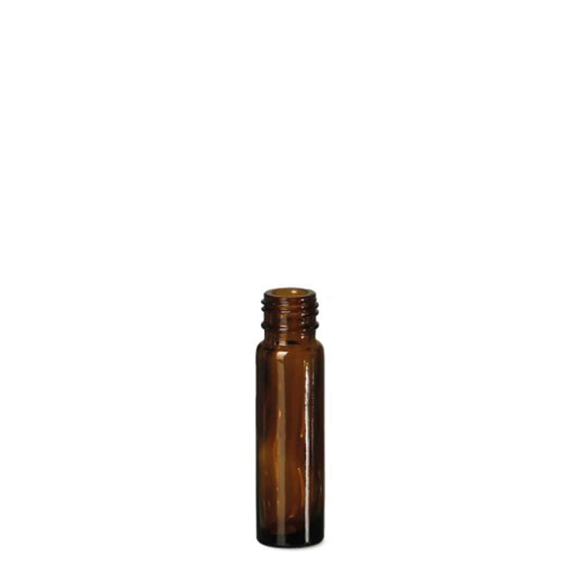 10 ml roll-on-flaske, glass, brun, åpning: skrukork