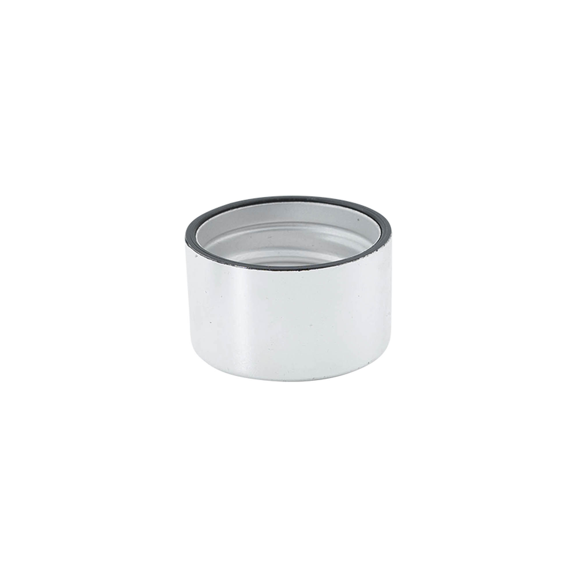 Skrukork, metall-plast, sølv, for åpning: PP 28