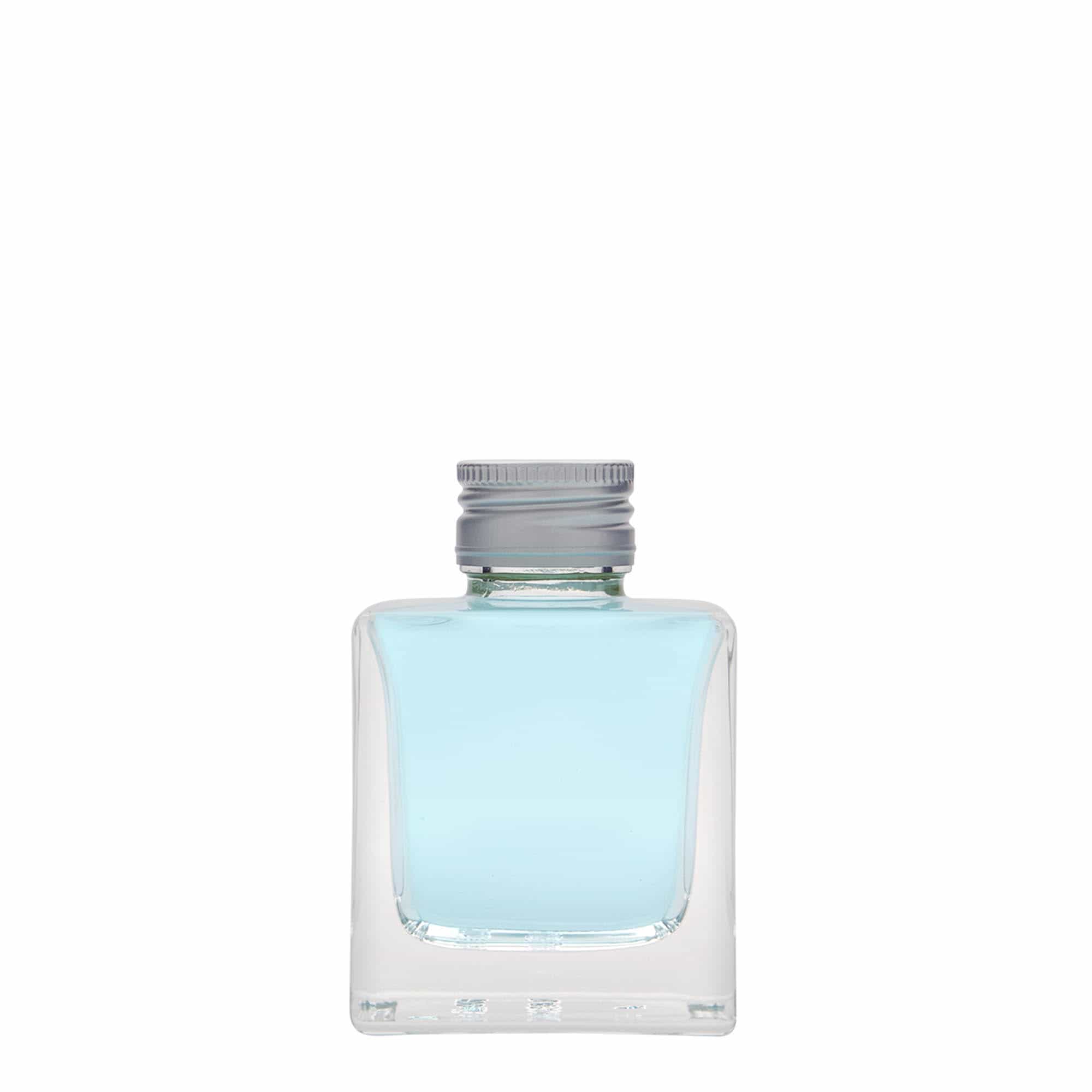 100 ml glassflaske "Cube", kvadratisk, åpning: PP 28