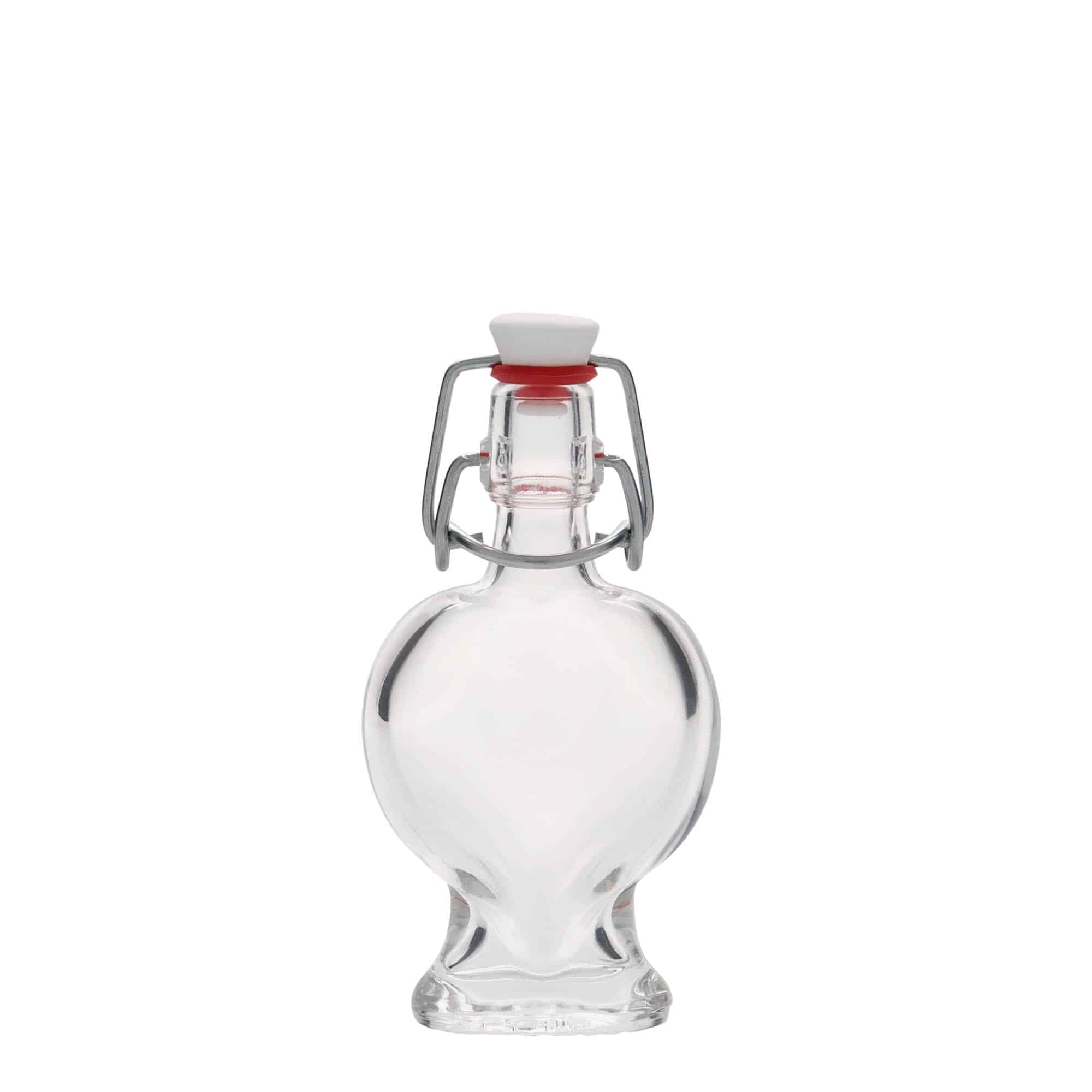 40 ml glassflaske "hjerte', åpning: Bøylelokk