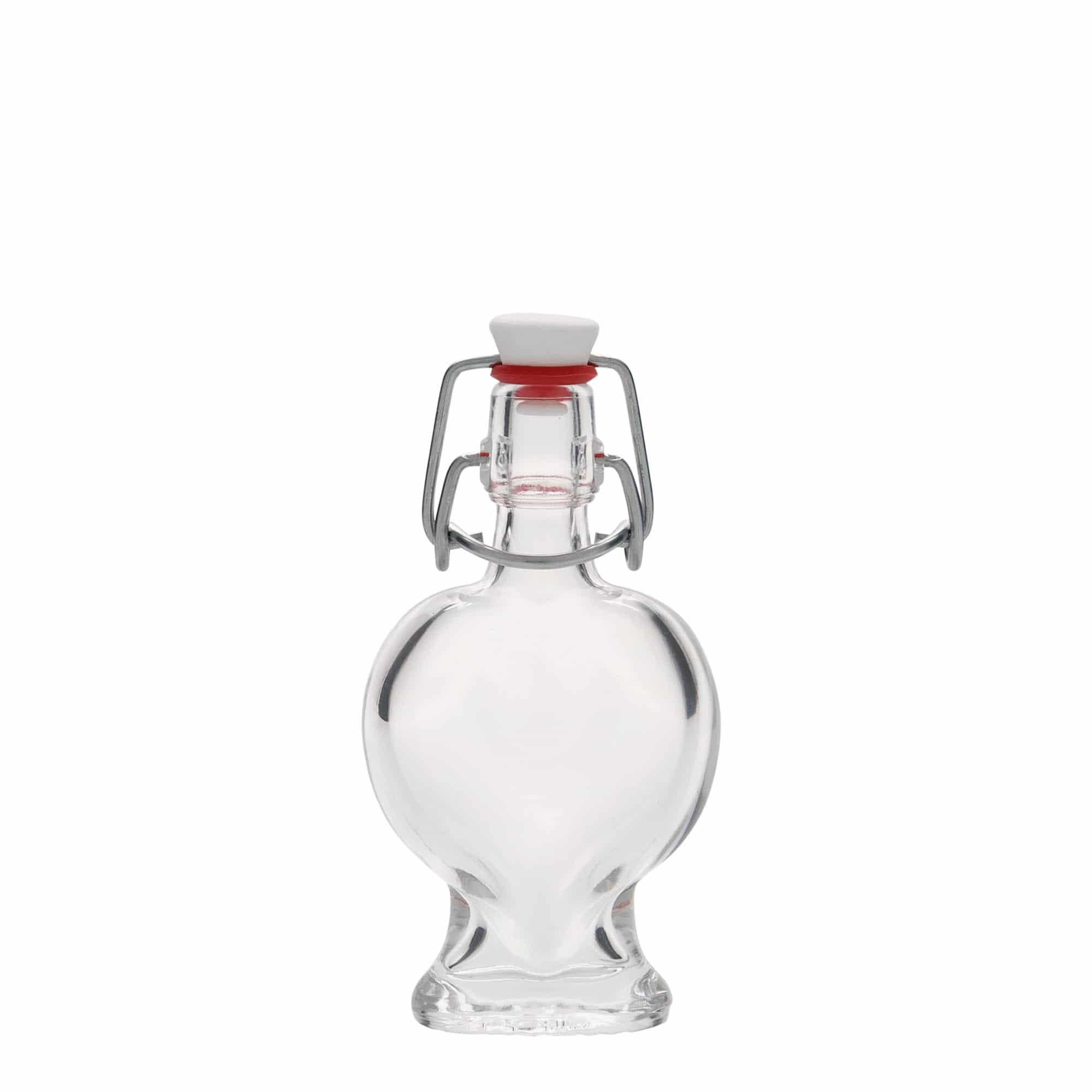 40 ml glassflaske 'Hjerte', åpning: hengselkork