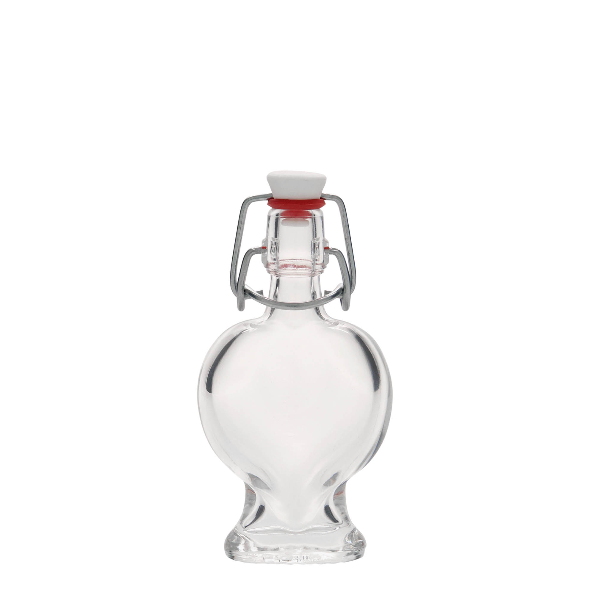 40 ml glassflaske 'Hjerte', åpning: hengselkork 40 ml glassflaske 'Hjerte', åpning: hengselkork