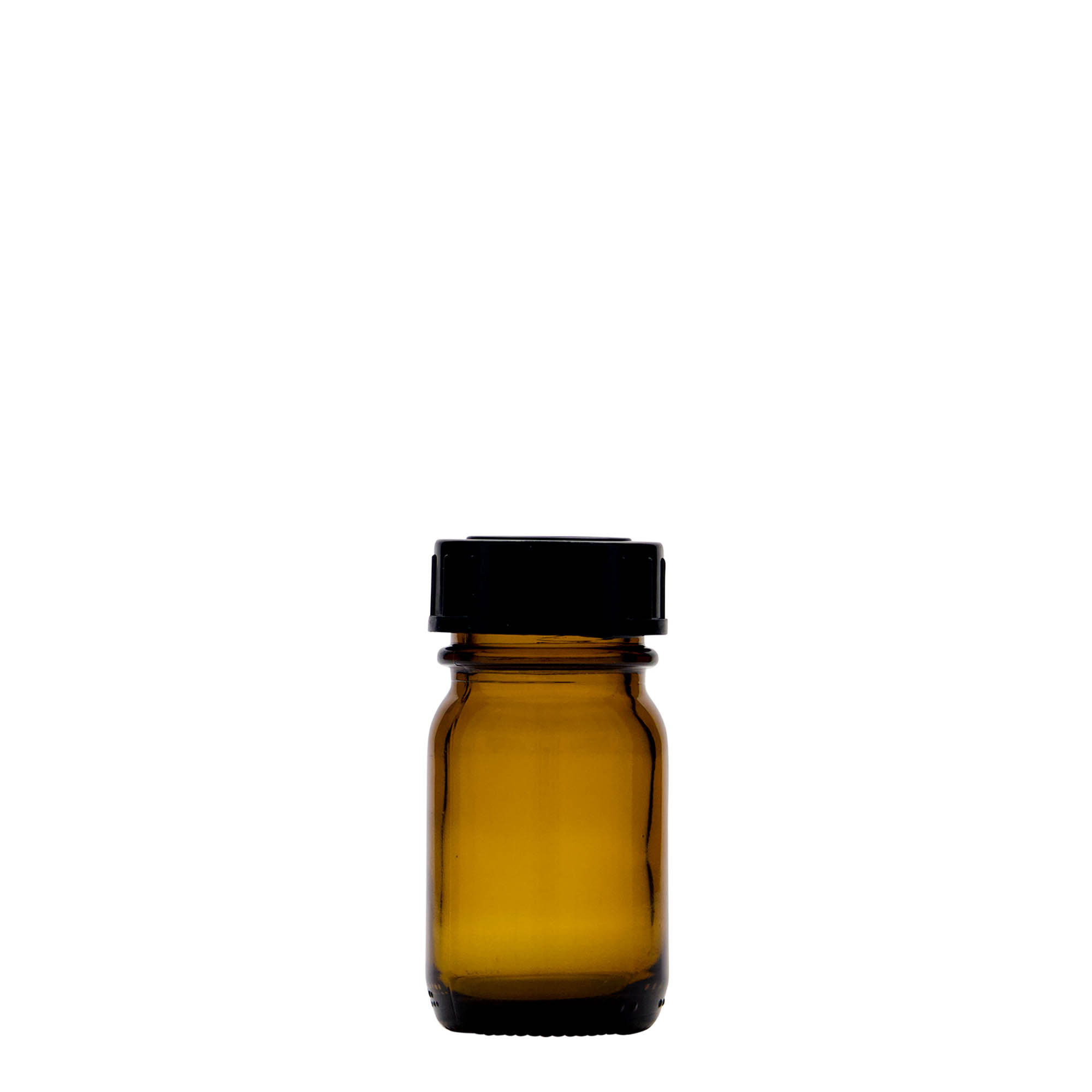 30 ml bredhalsglass, brunt, åpning: DIN 32