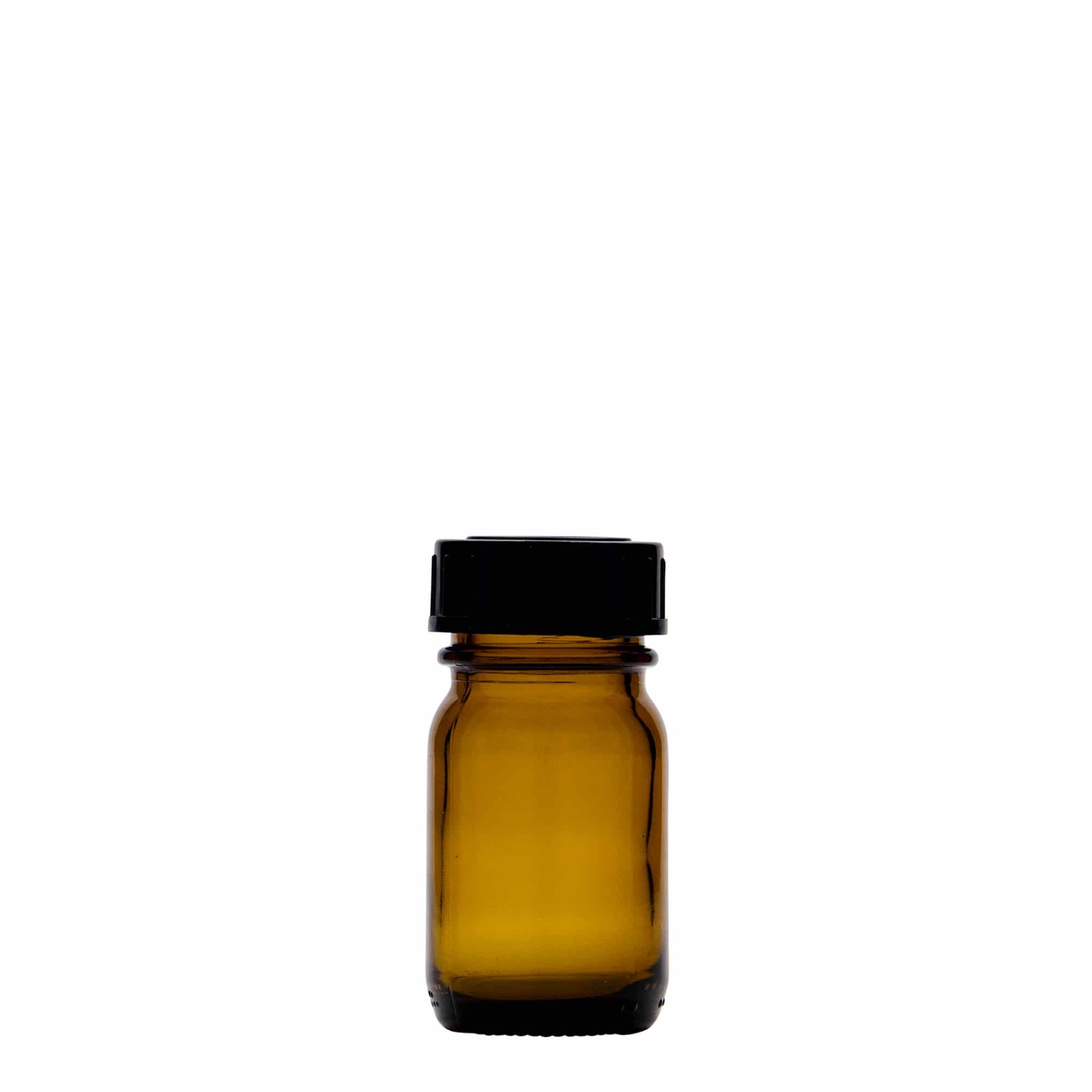 30 ml bredhalsglass, brunt, åpning: DIN 32