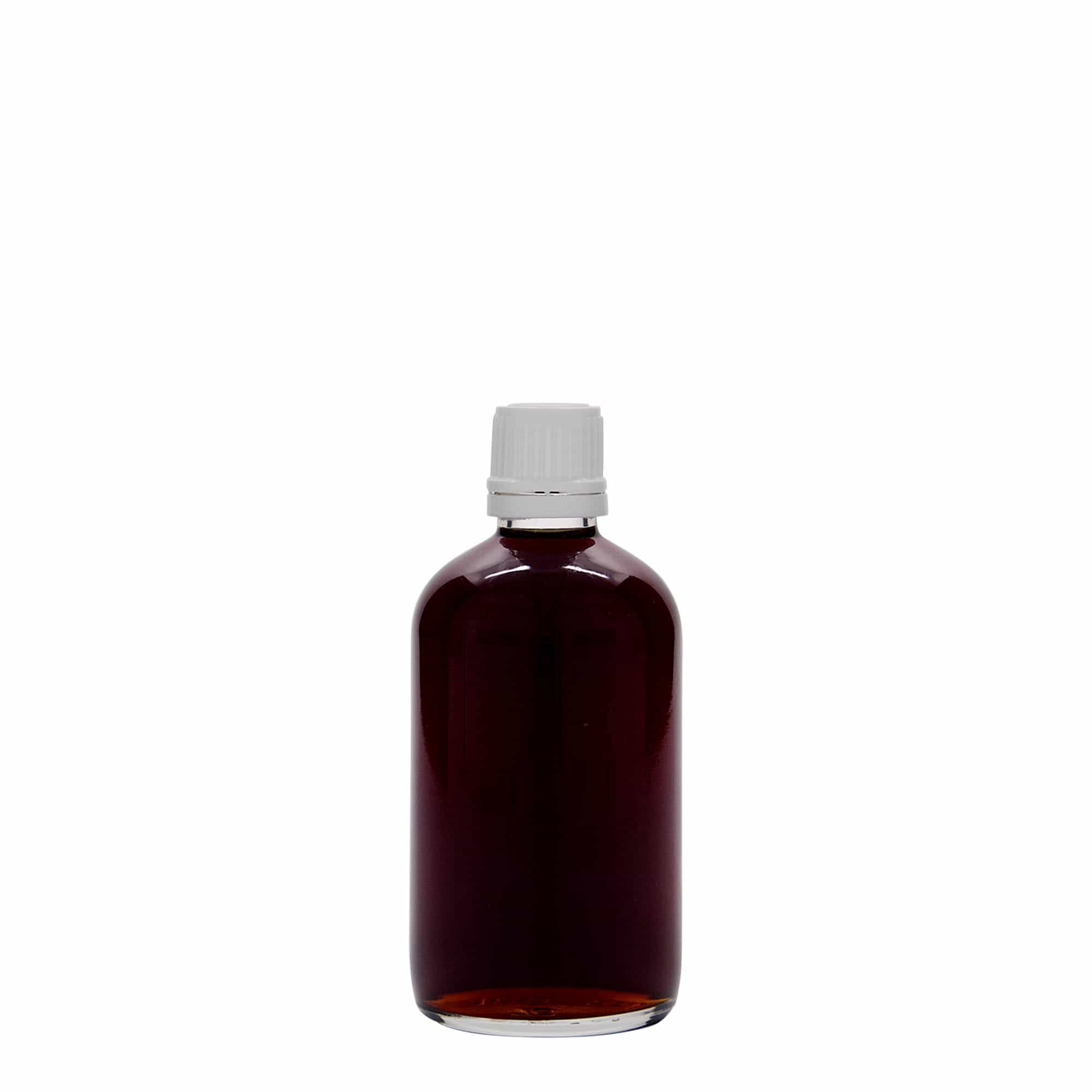 100 ml medisinflaske, glass, åpning: DIN 18