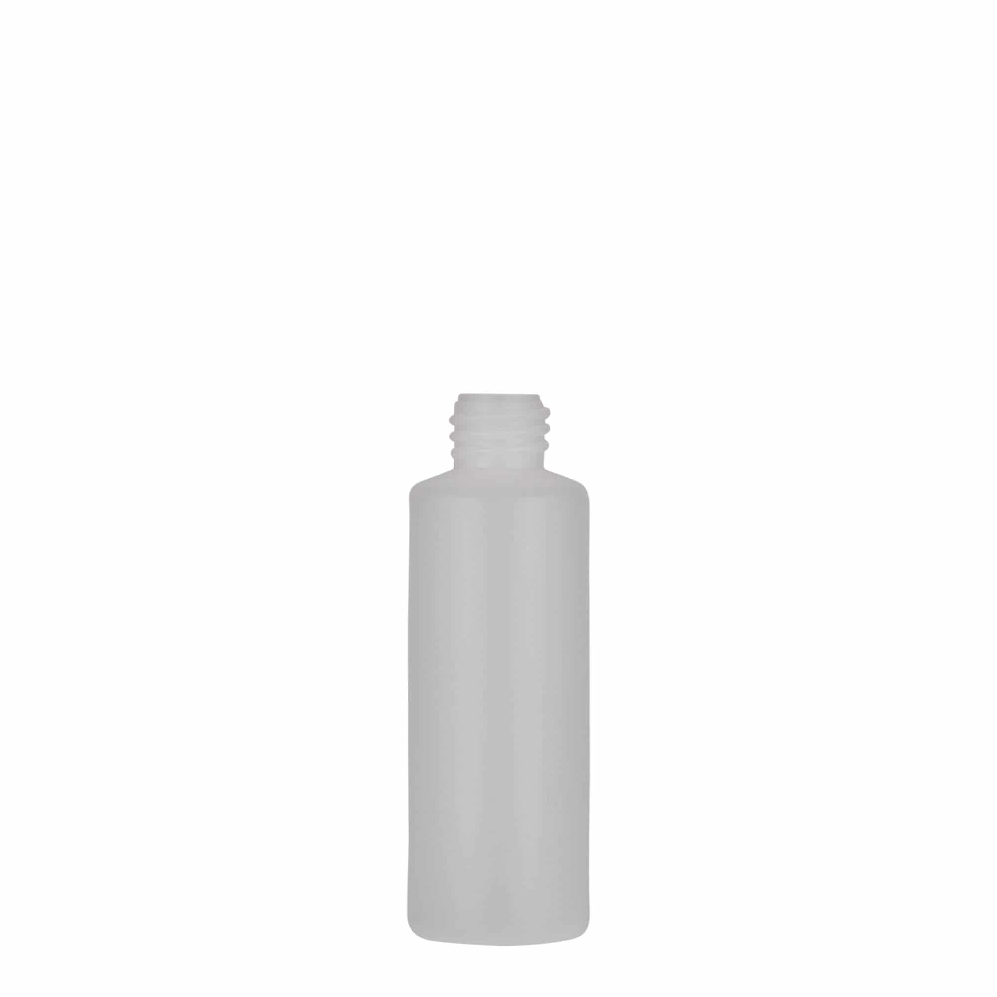 50 ml rundflaske, PE-plast, natur, åpning: Skrulokk 50 ml rundflaske, PE-plast, natur, åpning: Skrulokk