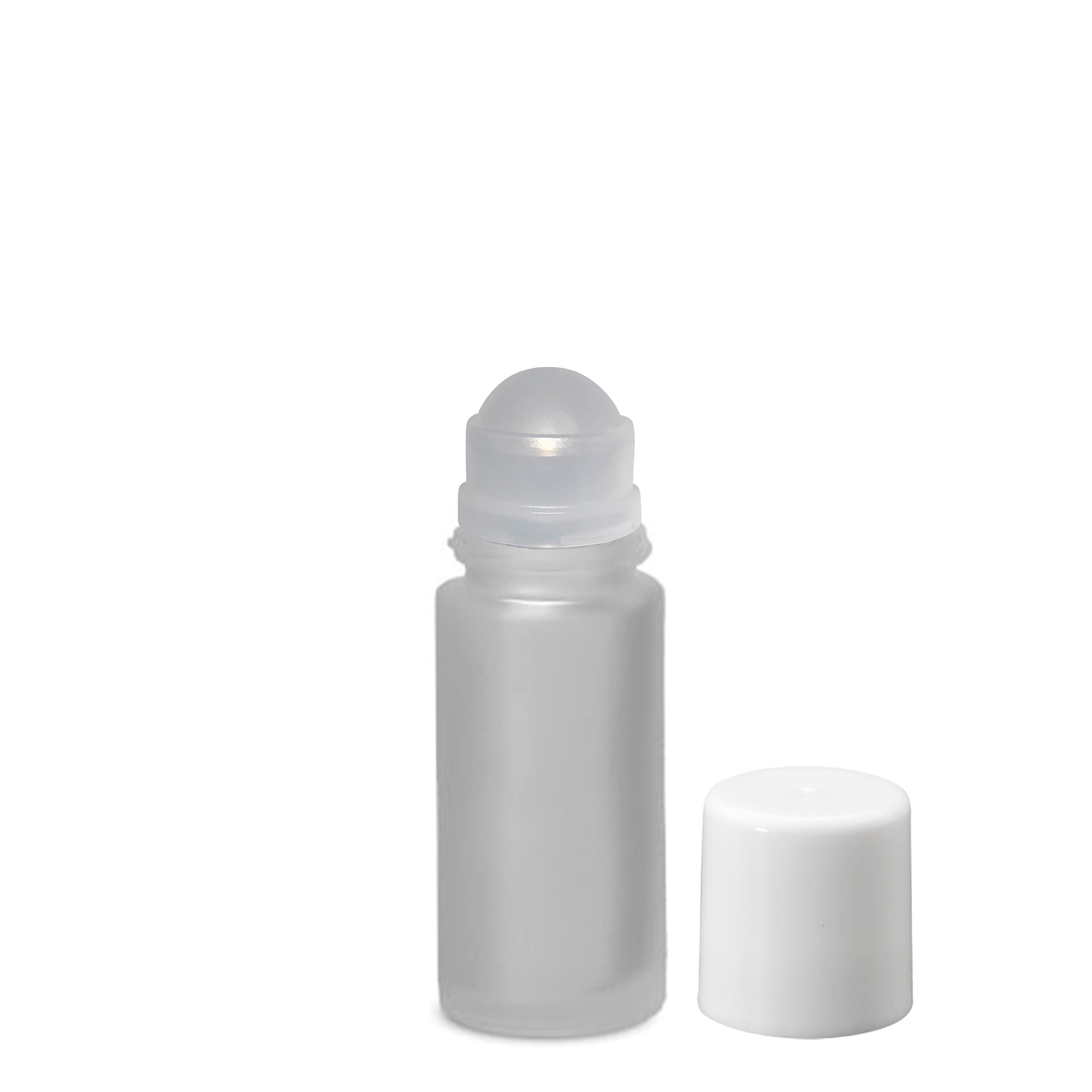 50 ml roll-on-flaske, glass, frostet, åpning: skrukork 50 ml roll-on-flaske, glass, frostet, åpning: skrukork