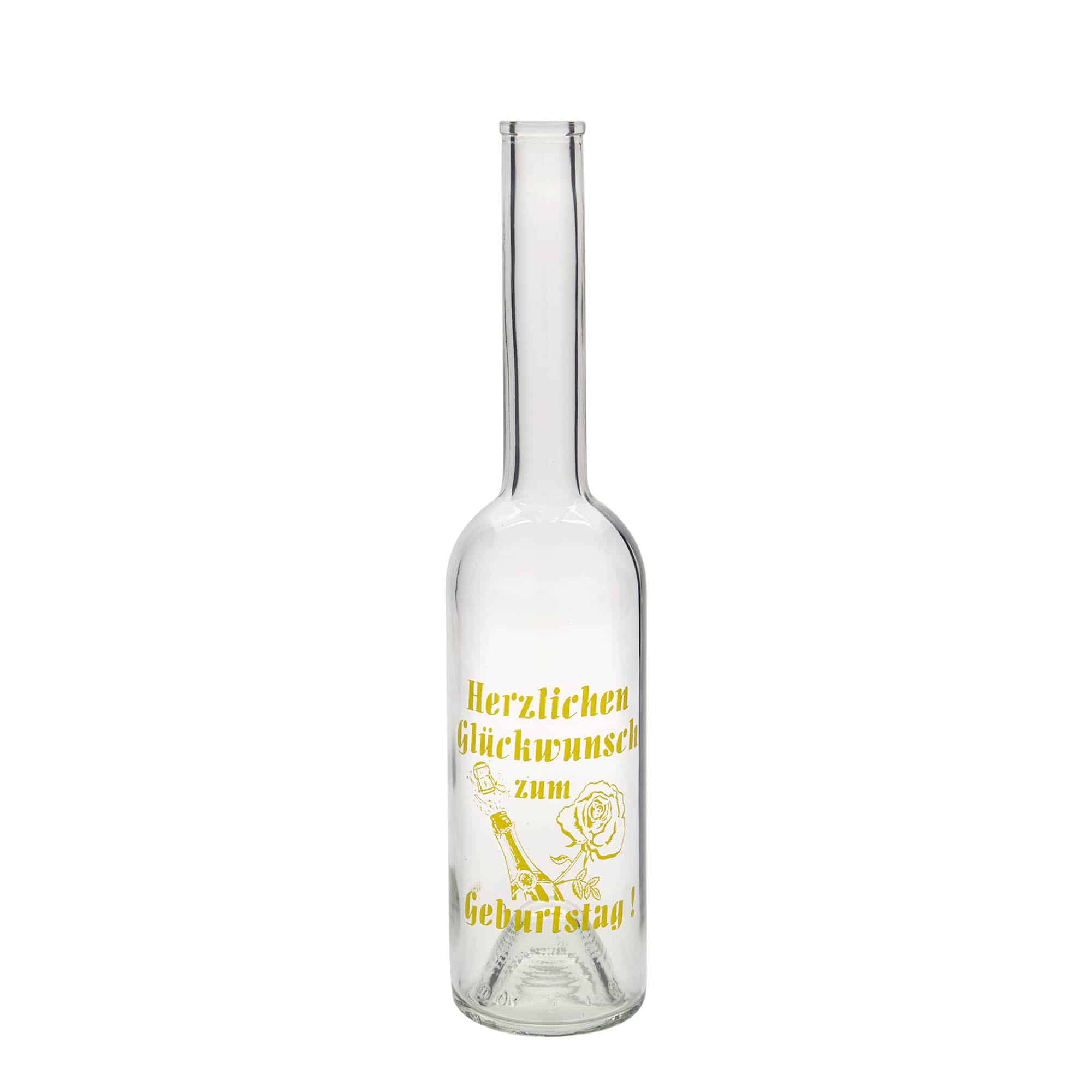500 ml glassflaske 'Opera', motiv: eple, åpning: kork