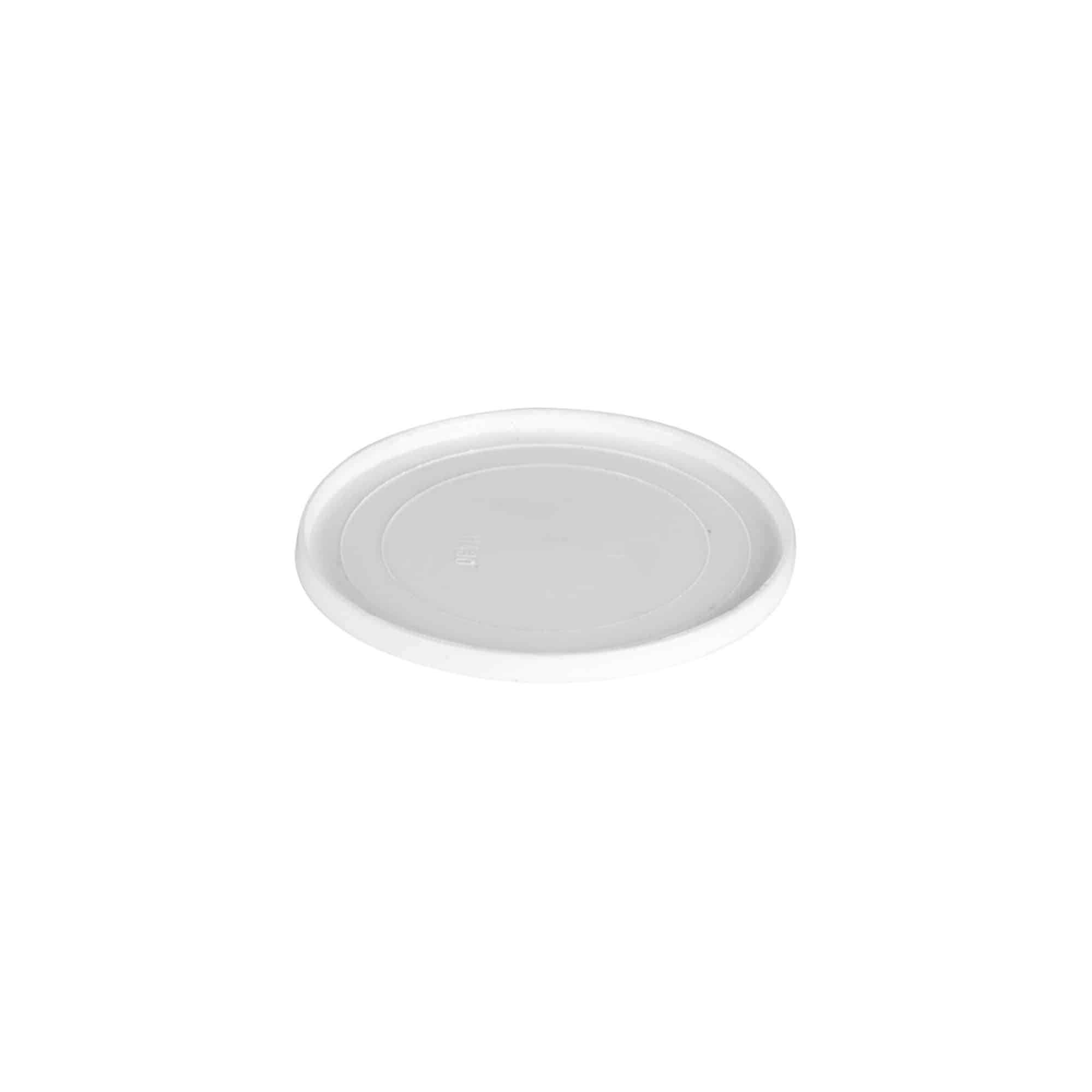 Dekkskive for 30 ml 'Bianca', PP-plast, hvit