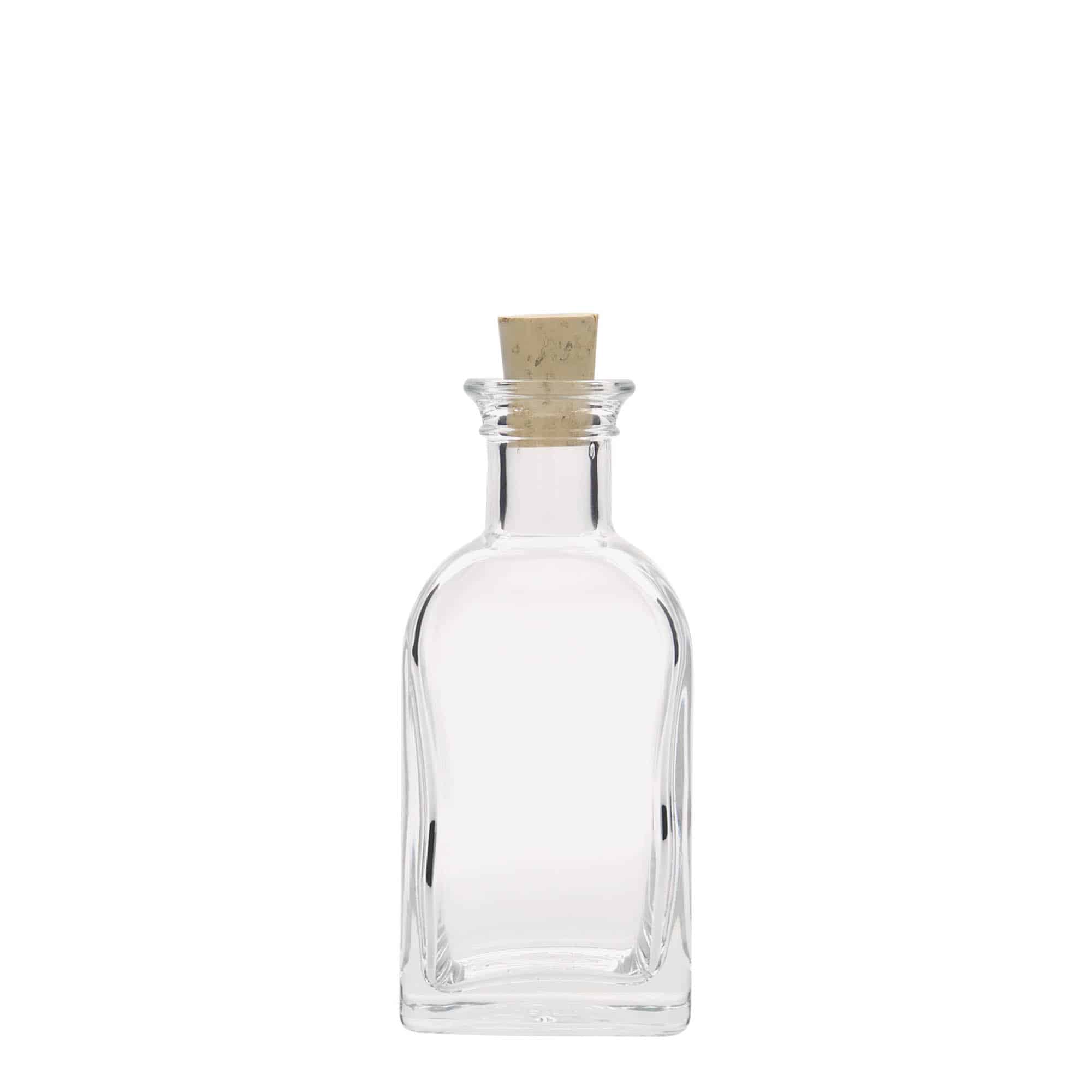 100 ml apotekerglassflaske Carré, kvadratisk, åpning: Kork