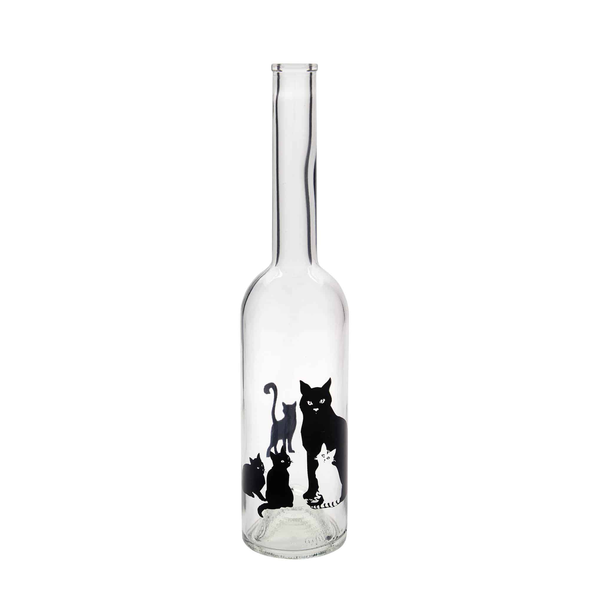 500 ml glassflaske "Opera", motiv: Katter, åpning: Kork 500 ml glassflaske "Opera", motiv: Katter, åpning: Kork