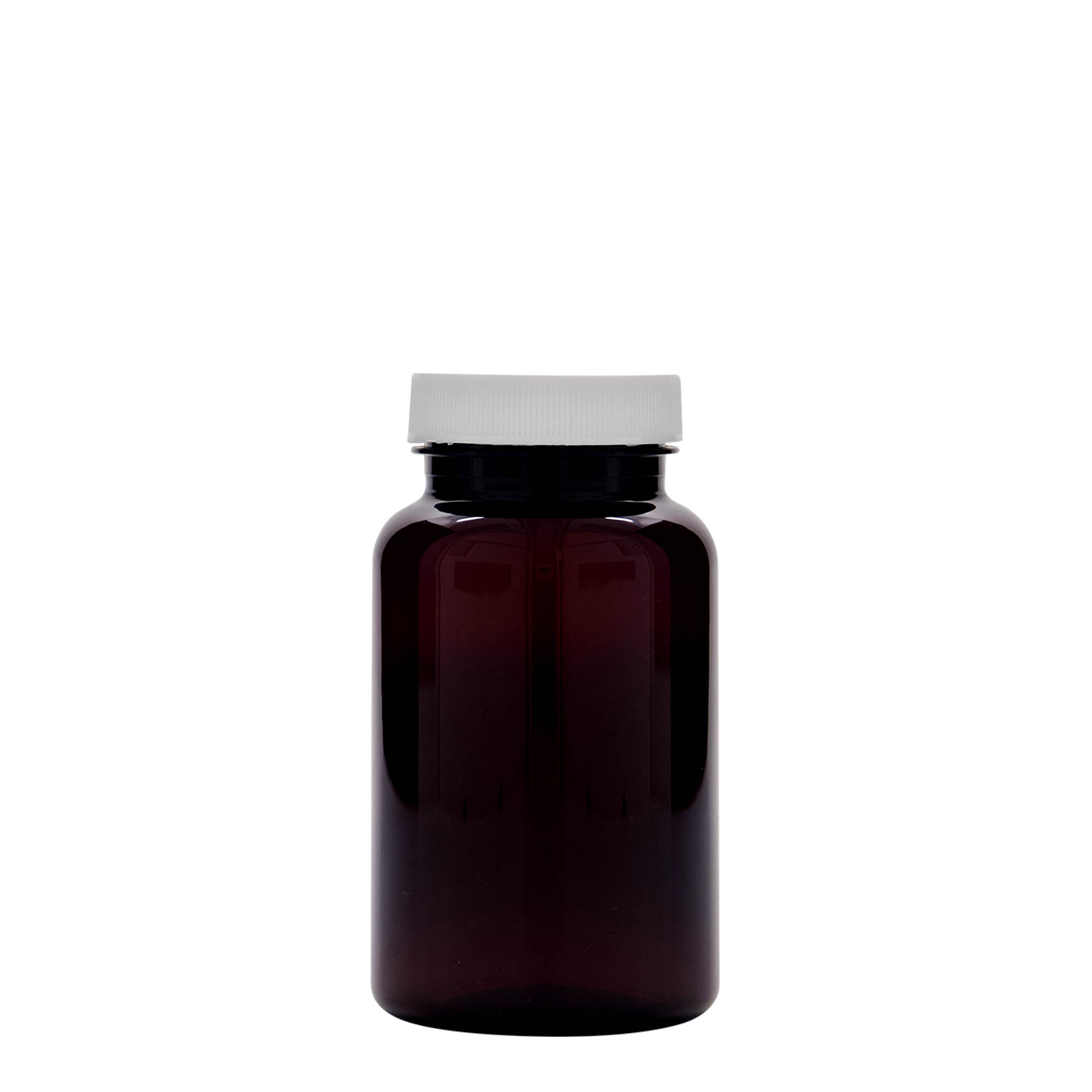 200 ml PET-beholder, plast, brun, åpning: 45/400