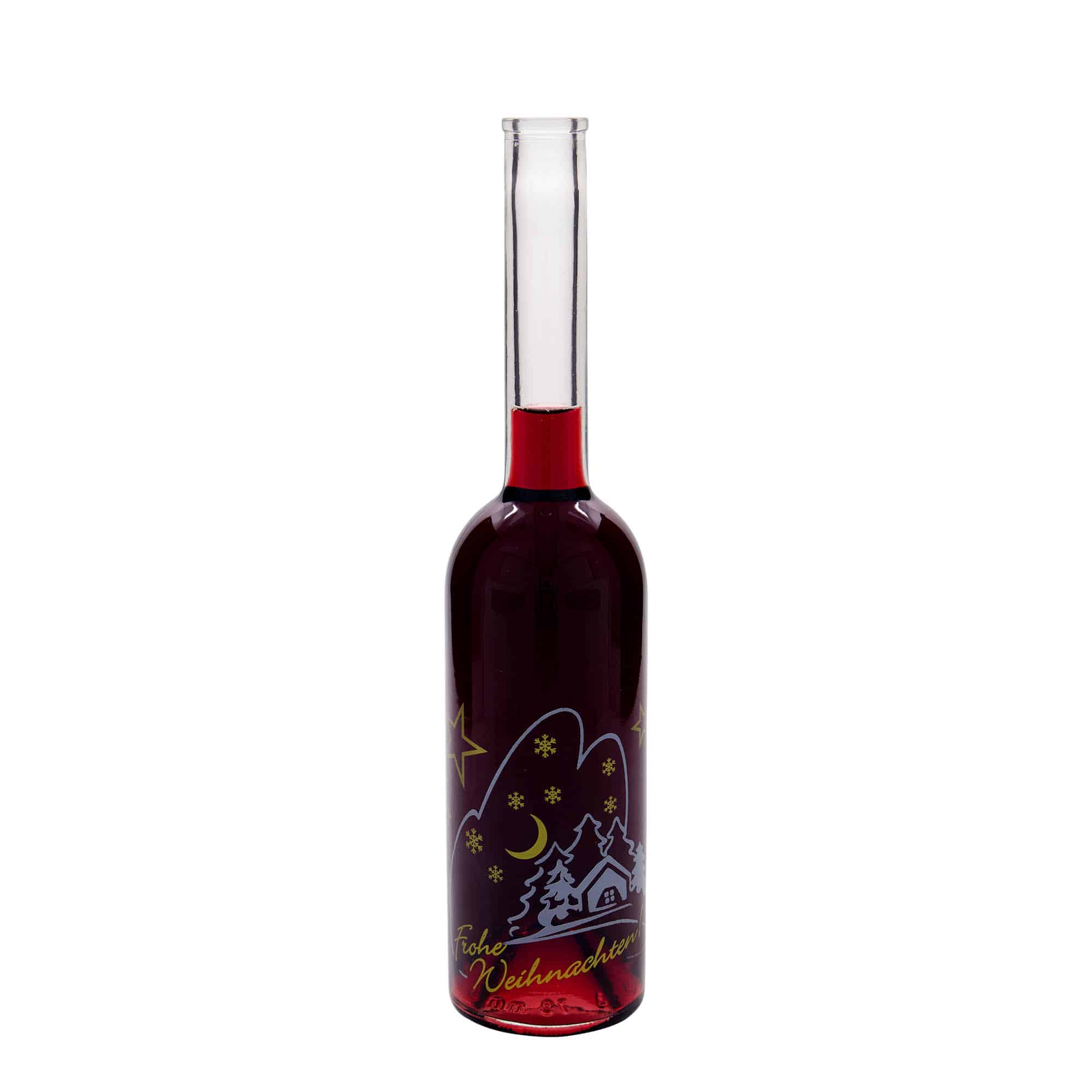 500 ml glassflaske "Opera", motiv: Juleidyll, åpning: Kork
