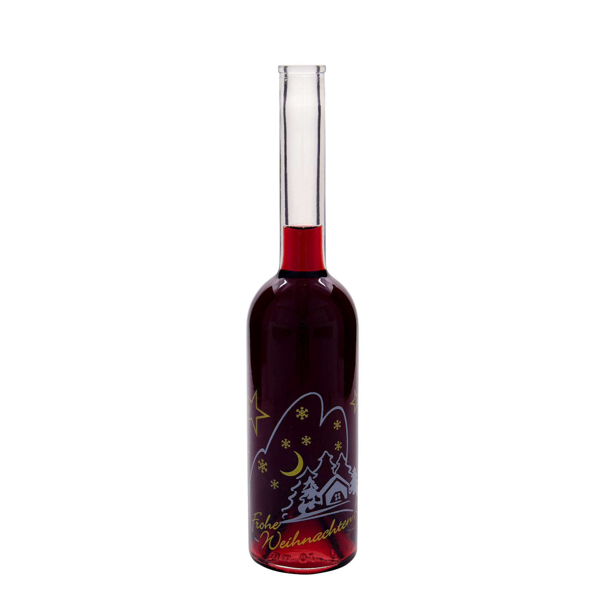 500 ml glassflaske 'Opera', motiv: juleidyll, åpning: kork