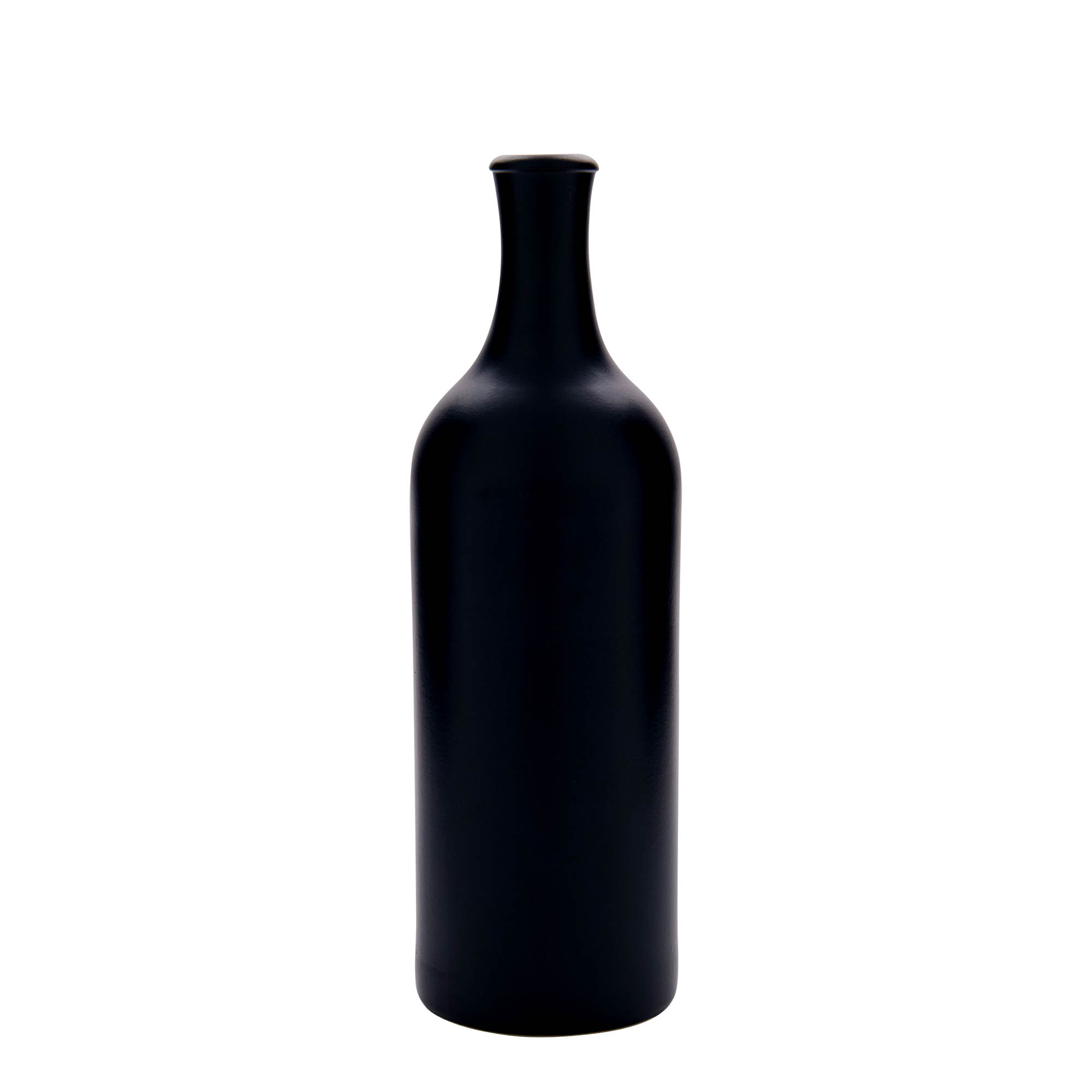 750 ml langhals tonnekaraffel, steingods, svart, munnstykke: kork 750 ml langhals tonnekaraffel, steingods, svart, munnstykke: kork