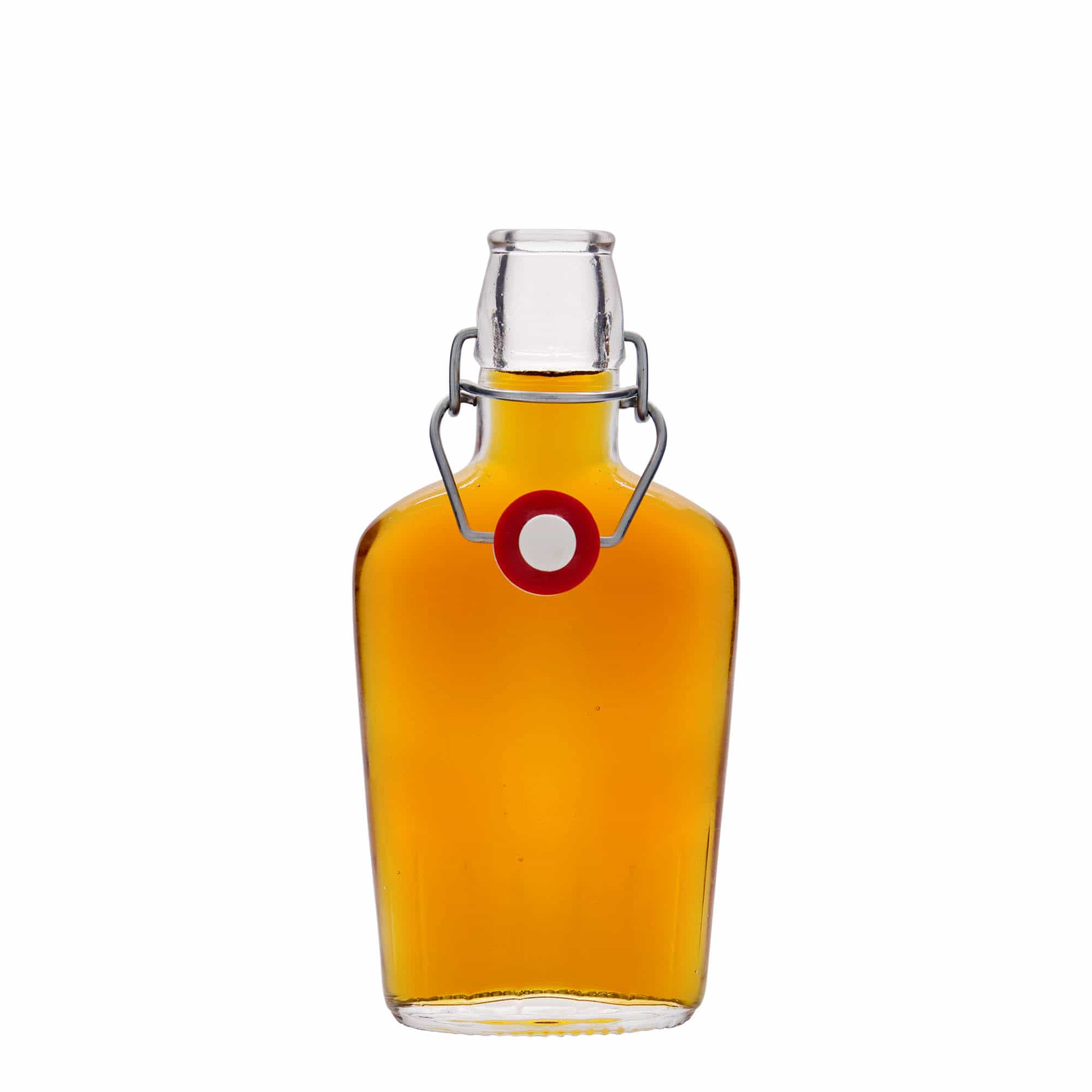 250 ml glassflaske "Fiaschetta", oval, åpning: Bøylelokk
