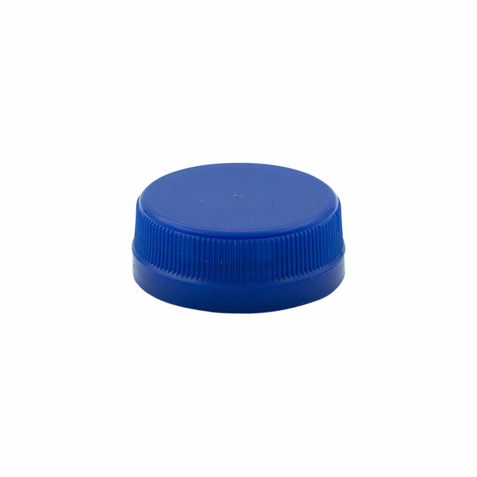Skrukork med dobbel startgjenge, PE-plast, blå, for åpning: PET 38 mm